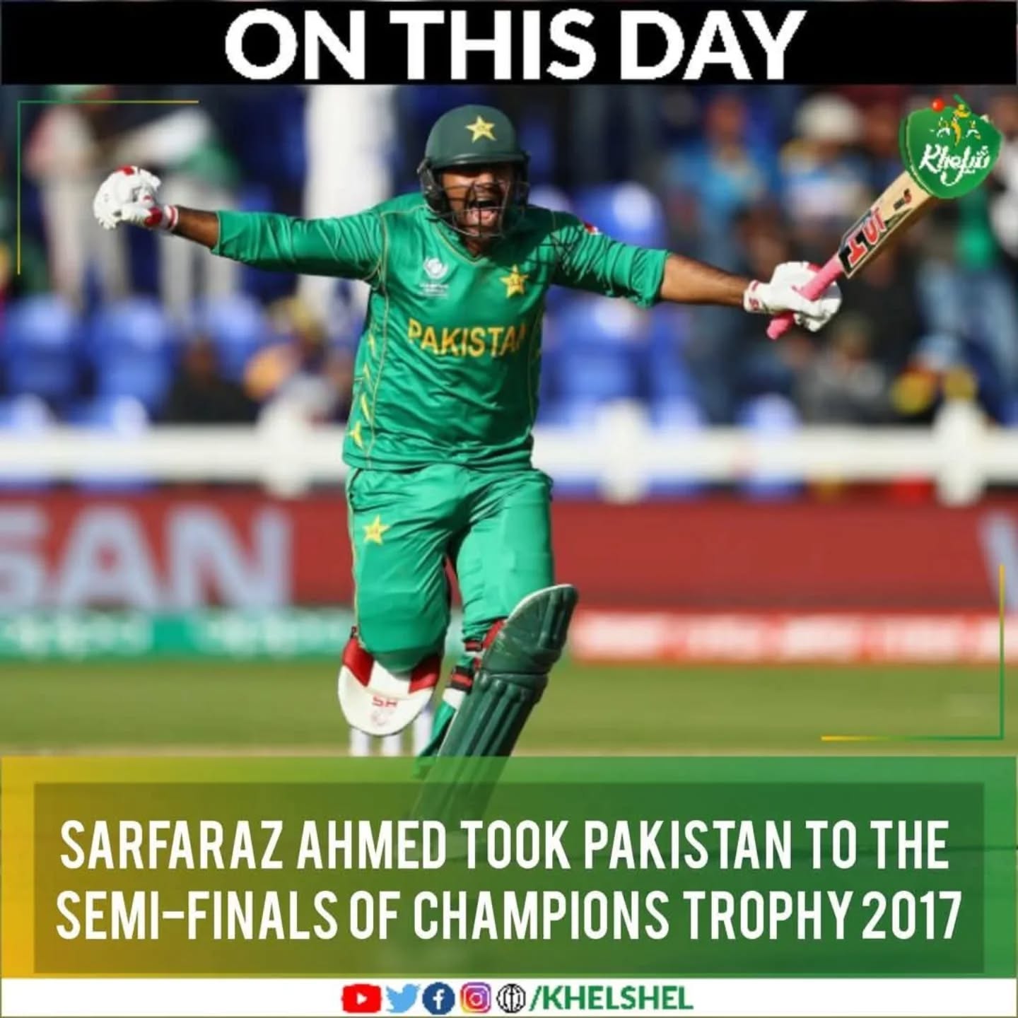 #OnThisDay in 2017,
Captain Sarfaraz Ahmed led Pakistan to the semi finals of the Champions Trophy with a match winning 61* off 79 balls chasing 236 against Sri Lanka at Cardiff.
@sarfaraz54
#PAKvSL | #Cricket | #SarfarazAhmed | #SriLanka | Cardiff | ChampionsTrophy | Pakistan