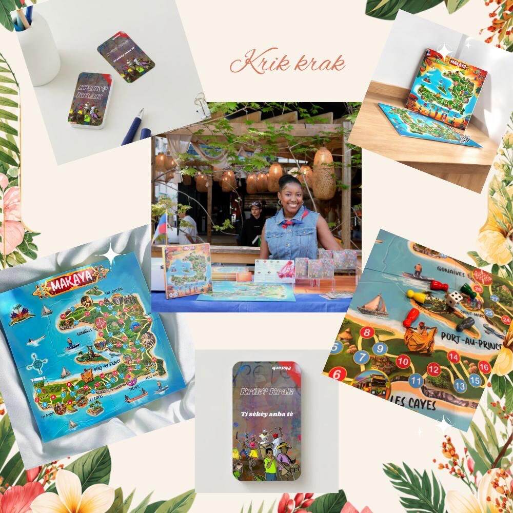 Join us at Business in Bloom on June 19 at 6 PM to discover how Krik? Krak! is preserving and celebrating Haitian culture through games, stories, and traditions that bring people together🇭🇹❤️
Whether you’re Haitian, have Haitian friends, or simply want to learn more about our rich culture, come visit our pop-up and experience Haiti through play. ❤️
📍 Business in Bloom, 363 Lorry greenberg drive, Ottawa, ON
🗓 June 19
⏰ 6 PM
Come say hello, play a game, and celebrate culture with us!