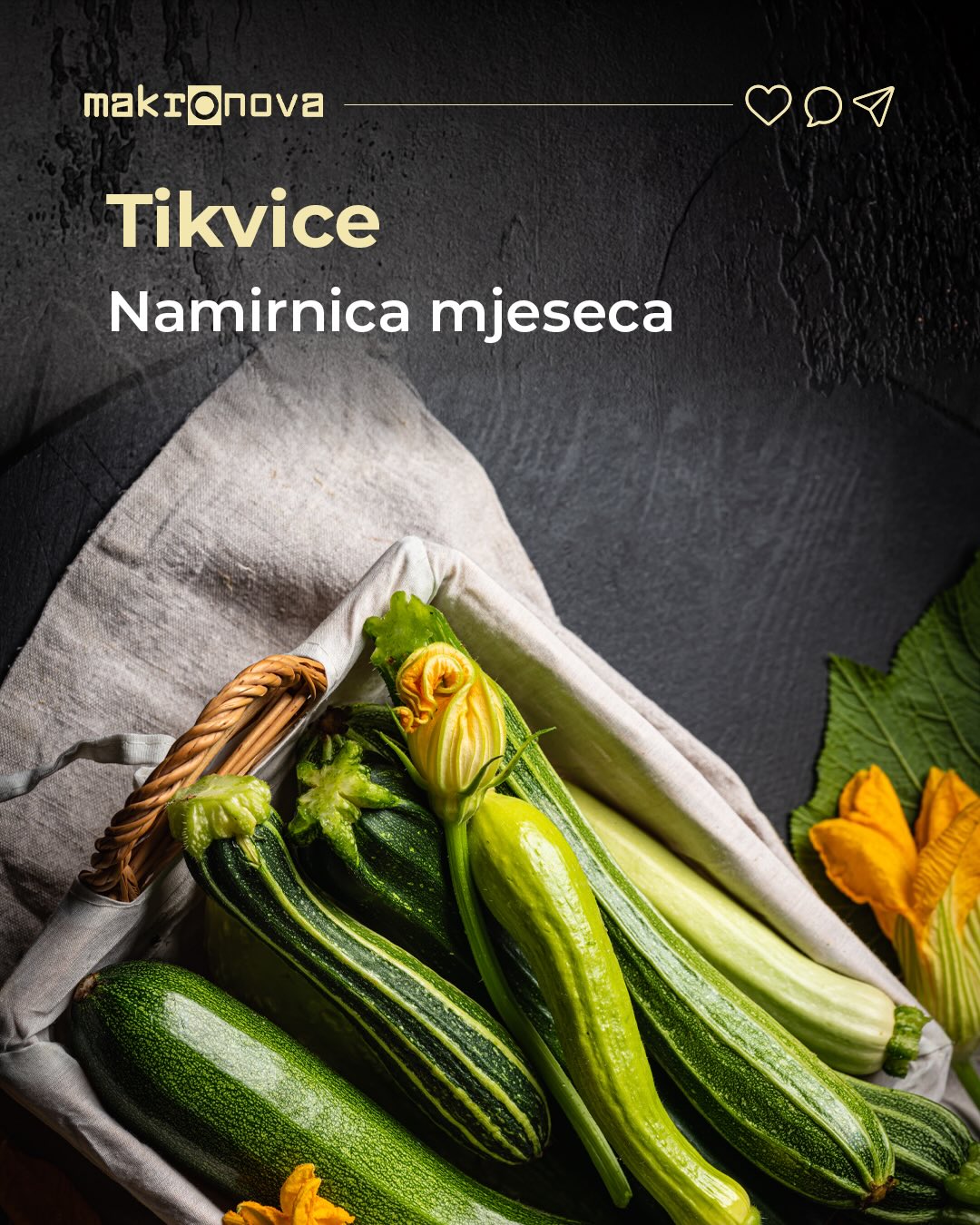 NAMIRNICA MJESECA — Tikvice
Kad dođe lipanj, ponuda povrća uvijek zasja u punom sjaju, a među njim i mlade tikvice. Lagane, svježe i nevjerojatno svestrane, savršen su izbor za tople dane kad želimo nešto brzo, zdravo i ukusno 💚
Bilo da ih grilaš, ribaš u savijače, pečeš, blanširane ubaciš u tjesteninu ili jedeš sirove – tikvice se prilagođavaju svemu. Njihova nježna tekstura i blagi okus čine ih idealnom bazom za bezbroj ljetnih recepata.
Zašto ih volimo?
✔️ niskokalorične su i zasitne
✔️ pune su vode, a time savršene za hidrataciju
✔️ brzo su gotove (a nitko ne želi dugo stajati kraj štednjaka po vrućini, zar ne?)
Sezona je kratka, iskoristi je maksimalno i pusti mašti na volju u kuhinji!
💬 Kako ti najviše voliš pripremati tikvice?
#Makronova #NamirnicaMjeseca #Tikvice #SezonskaPrehrana #CjelovitaPrehrana