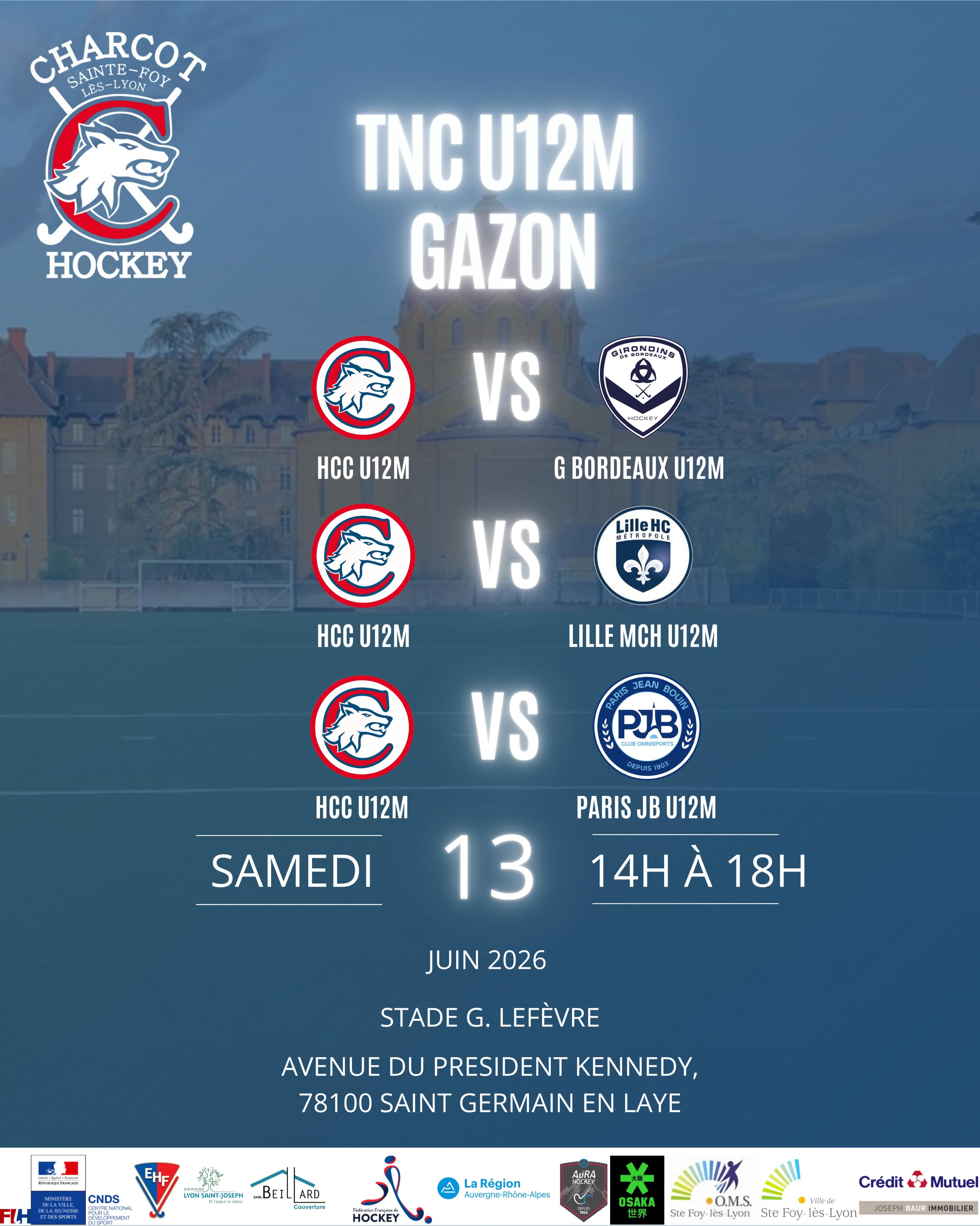 🏆🔥 **Matchs week!** 🔥🏆
Ce week-end, nos équipes sont prêtes à tout donner pour leurs matchs! Venez soutenir nos joueurs lors des différents matchs💪🎉
Nous comptons sur votre énergie et votre passion pour nous pousser vers la victoire! Ensemble, faisons de ces matchs des bons moments de convivialité!
N’oubliez pas de porter nos couleurs et d’apporter vos meilleures encouragements! 💙❤️#matchday #supportyourteam #hockeysurgazon #stfoyleslyon @allwaysport @stefoyleslyon @domainelyonstjoseph @osakafrance @aura_hockey @creditmutuel @beillard_couverture @josephbaurimmobilier