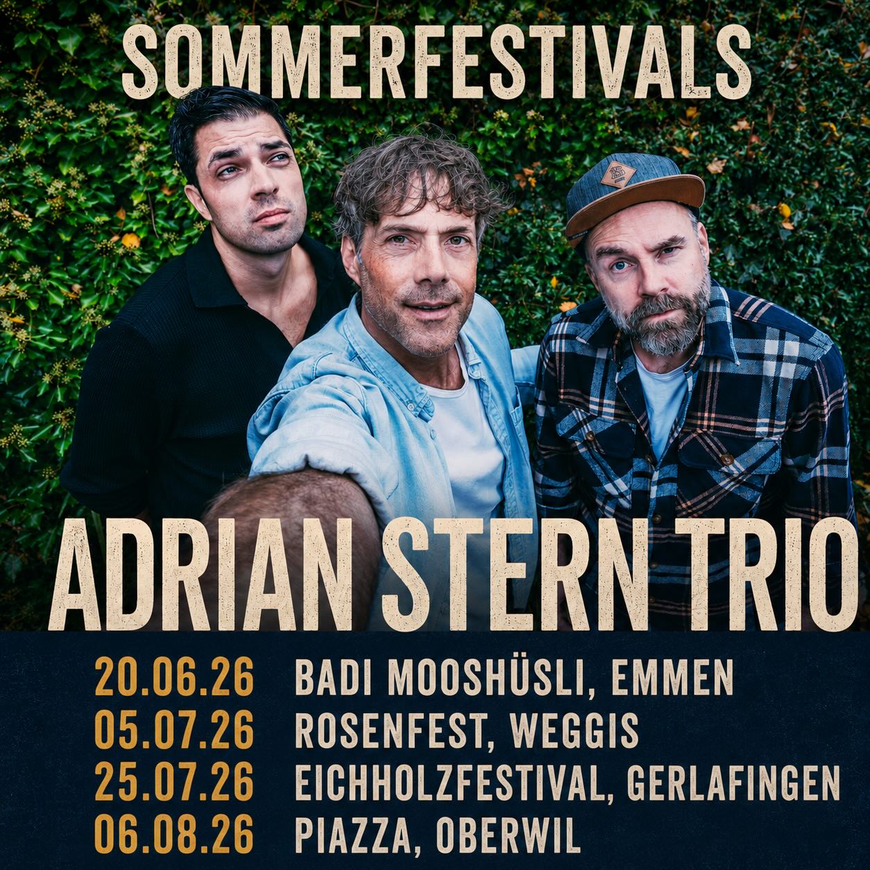 Kommt vorbei und feiert mit uns den Sommer🎶☀️🫶🏼
@rosenfest_weggis @eichholzfestival @piazza_oberwil @massivbeat @marcoblochlinger @starfishgmbh
