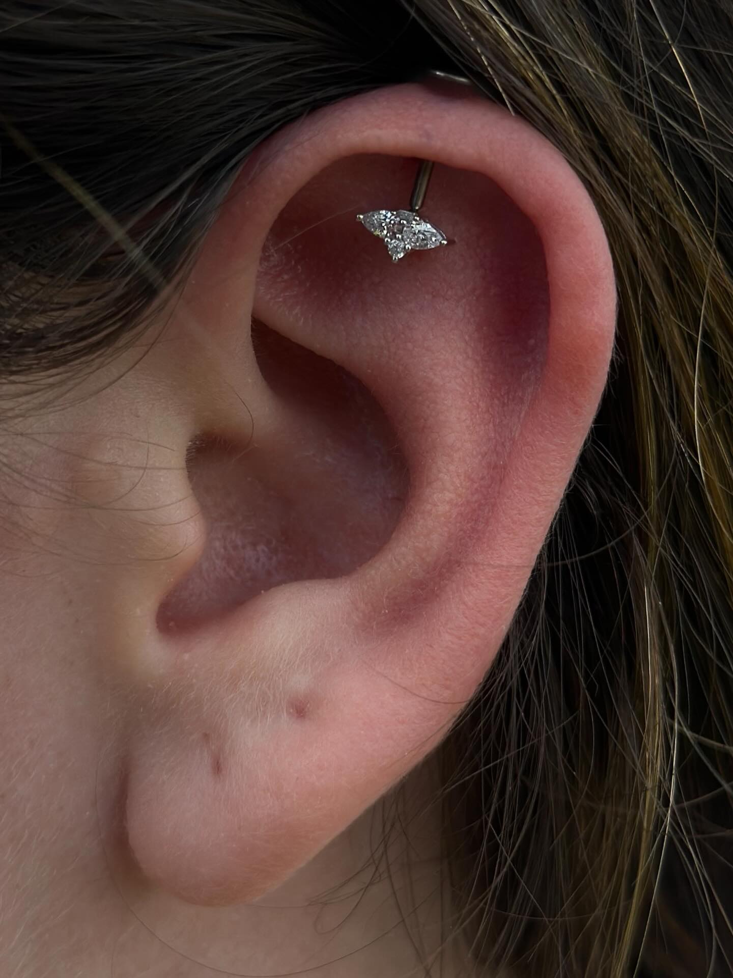Vertical Helix Fun ✨😋
@piercingbyroy x @buddhajewelryofficial
#staytruebodypiercing #safepiercing #appmember