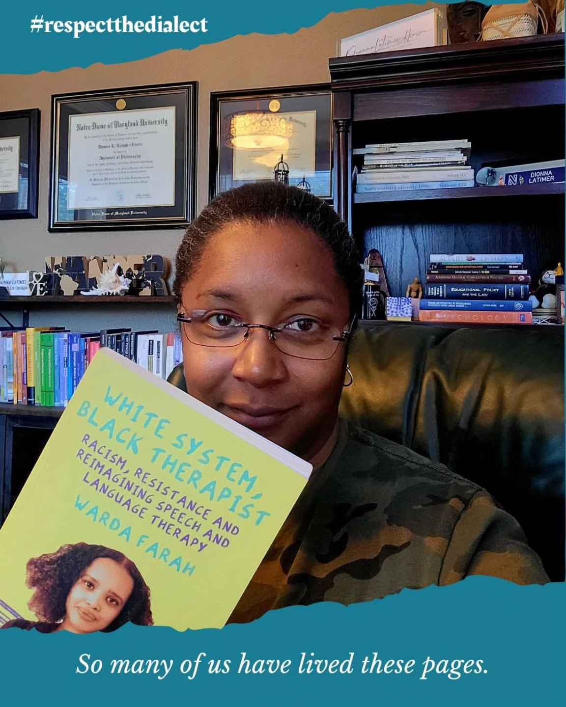 Just finished White System, Black Therapist by Warda Farah. Powerful, validating, and painfully relatable for so many of us navigating the field of speech-language pathology. Put this one on your reading list if you haven't already.
#speechpathology #speechlanguagepathology #slp #communicationsciencesanddisorders, #CSD ASHA respectthedialect theculturewespeak BlackSLP LanguageandPower