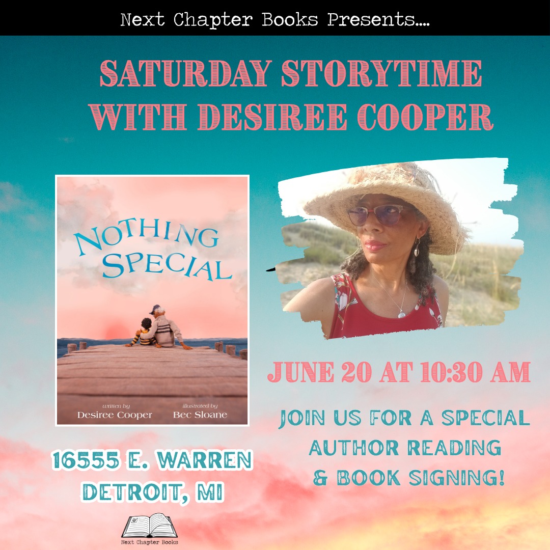 Author Storytime! We can't wait to welcome @descooper - editor of Black Summers, and author of Know The Mother and Nothing Special (all published by @wsupress) and introduce her to our Saturday Storytime crowd!
Please join us on June 20 as Desiree reads her very special picture book, featuring the close bond between a Detroit boy named Jax and his PopPop, and the timeless summer fun they share.
Gorgeously illustrated by Bec Sloane entirely of repurposed textiles, Nothing Special celebrates the enduring connection between the generations who stayed in the South and the millions of emigrants for whom it will always be home.
We hope you'll join us!
#nextchapterbooksdetroit #indiebookstore #childrensstorytime #detroitstory #detroitauthor #detroitisforreaders