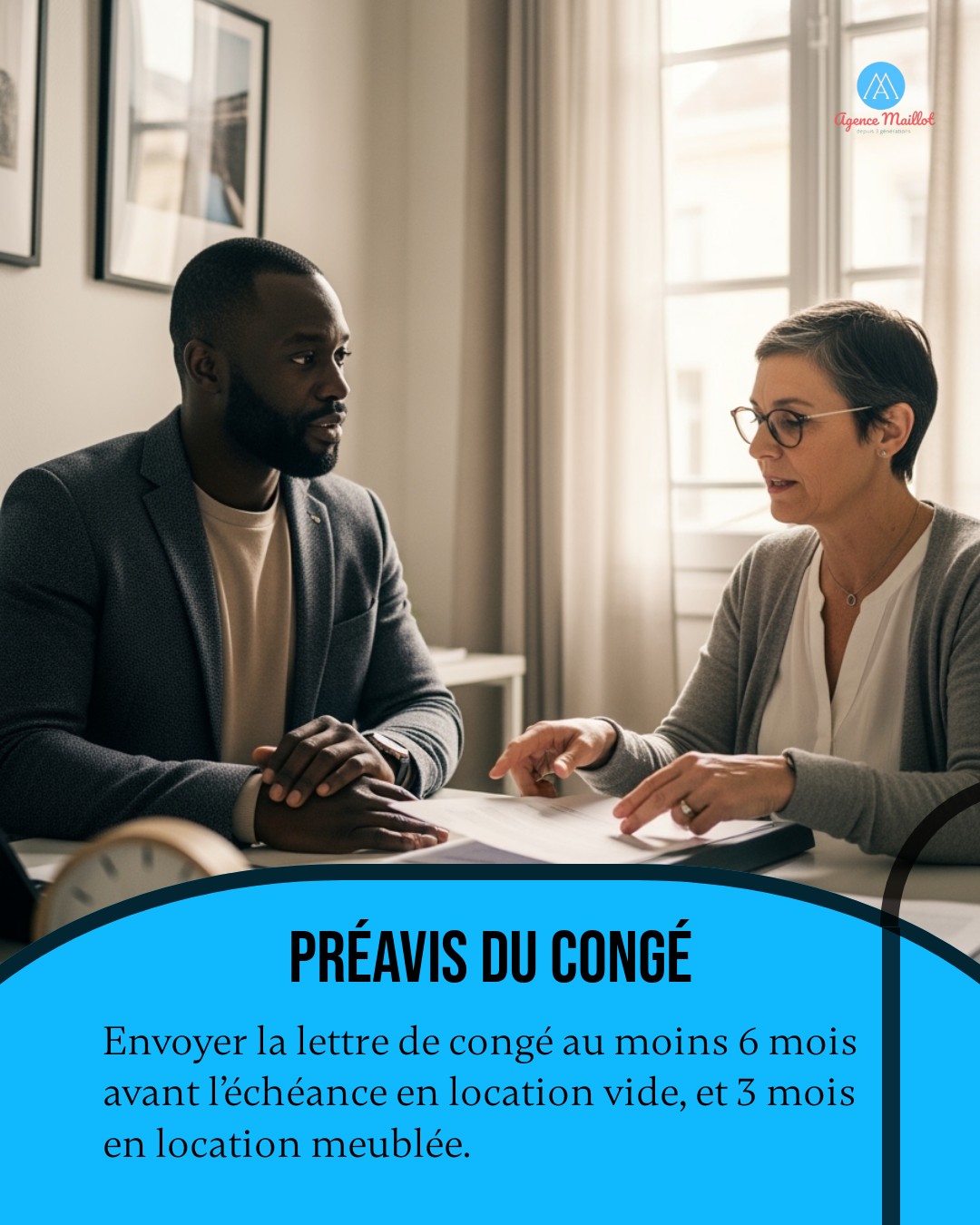L’erreur classique : compter “à partir de l’envoi” et se retrouver hors délai. ❌
Pour un congé, c’est la réception par le locataire qui sécurise le calendrier, et le préavis n’est pas le même en vide et en meublé. 📩
Astuce : envoyez avec une marge et gardez une preuve (RAR, remise contre récépissé, ou commissaire de justice). 🧾
Avez-vous déjà vérifié la date d’échéance du bail avant de rédiger le congé ?
#agencemaillot