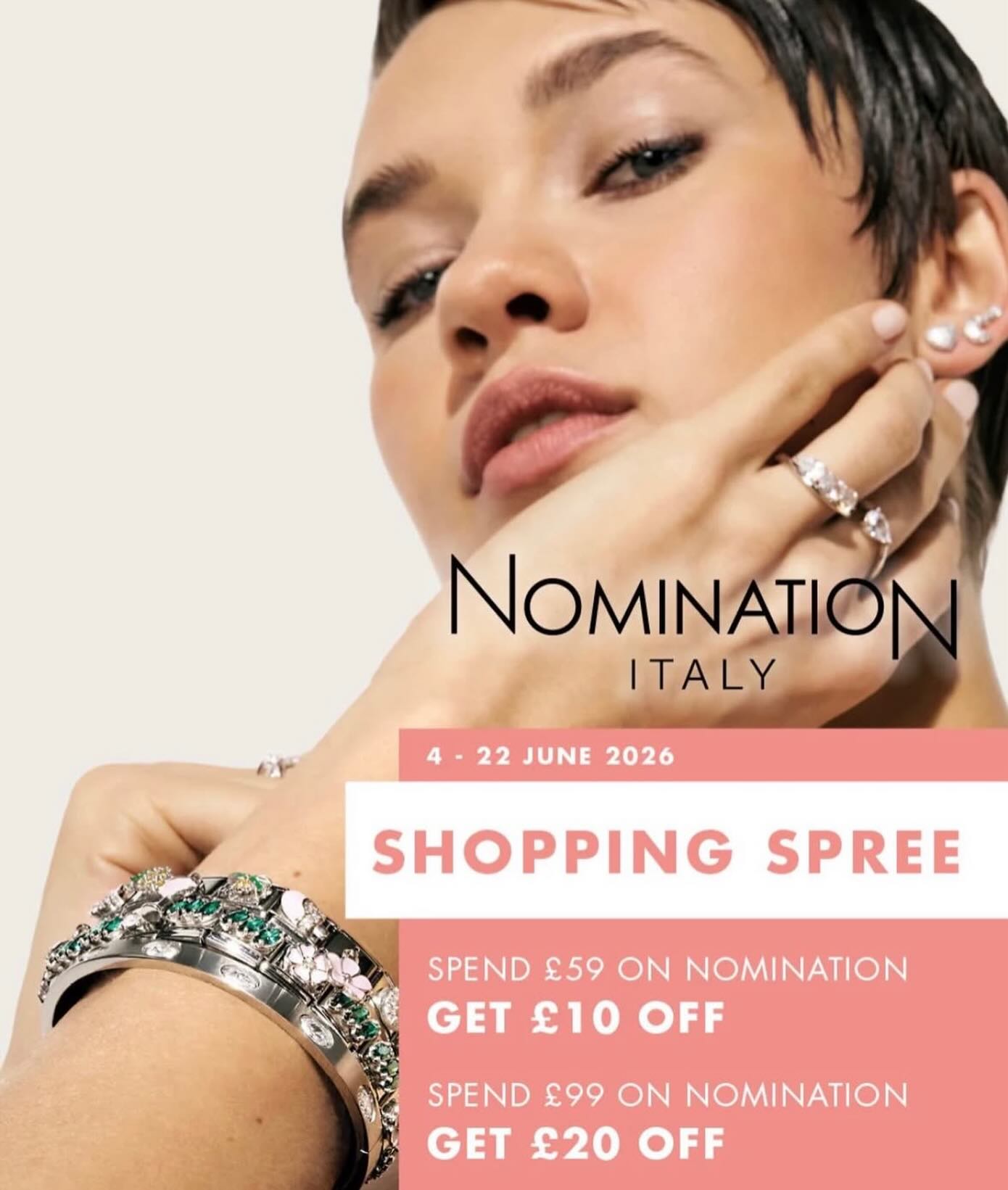 🛍️ Shopping Spree Time 🛍️
Like our Nomination customers need any excuse 😏 From 4–22 June 2026, enjoy exclusive savings with Nomination Italy:
💎 Spend £59 and get £10 off
💎 Spend £99 and get £20 off
#nominationitaly #hillsjewellers #shopping #ilovelocal #visitfelixstowe