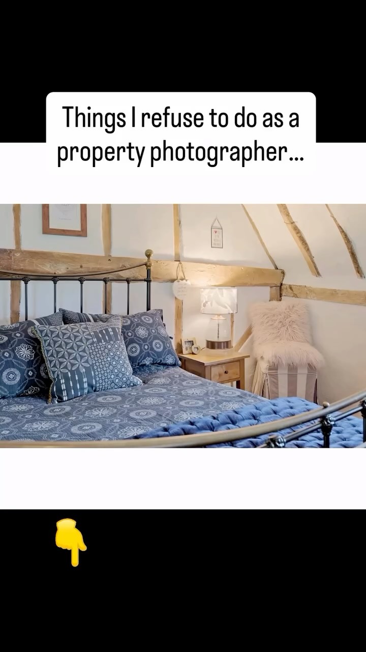 👇 list here…
1. Leave a room as a mess before taking a picture. There are lots of reasons why a room might not be ready to photograph but either way it only takes a couple of extra minutes to tidy up and make it look it’s best
2. Only take one picture of each room. I’m not here to rush a job, I’m here to help you sell this home. Details captured = homes sold.
3. Take all my pictures from the same height. Yes, adjusting the tripod height is annoying but different heights in different situations are required to get the best from each space.
4. Send unedited pictures. I’m here to do a whole job. Not a half job. All listings should look their best, studio flat to mansion, they are a reflection of me and my client. I want us both to look our best.
5. Use my drone on every shoot. Not everyone property looks better from above. I love flying my drone and it was a significant investment but that doesn’t mean it is appropriate to use for every shoot.
#propertyphotography #salestips #hertfordshire #worktogether #bespoke