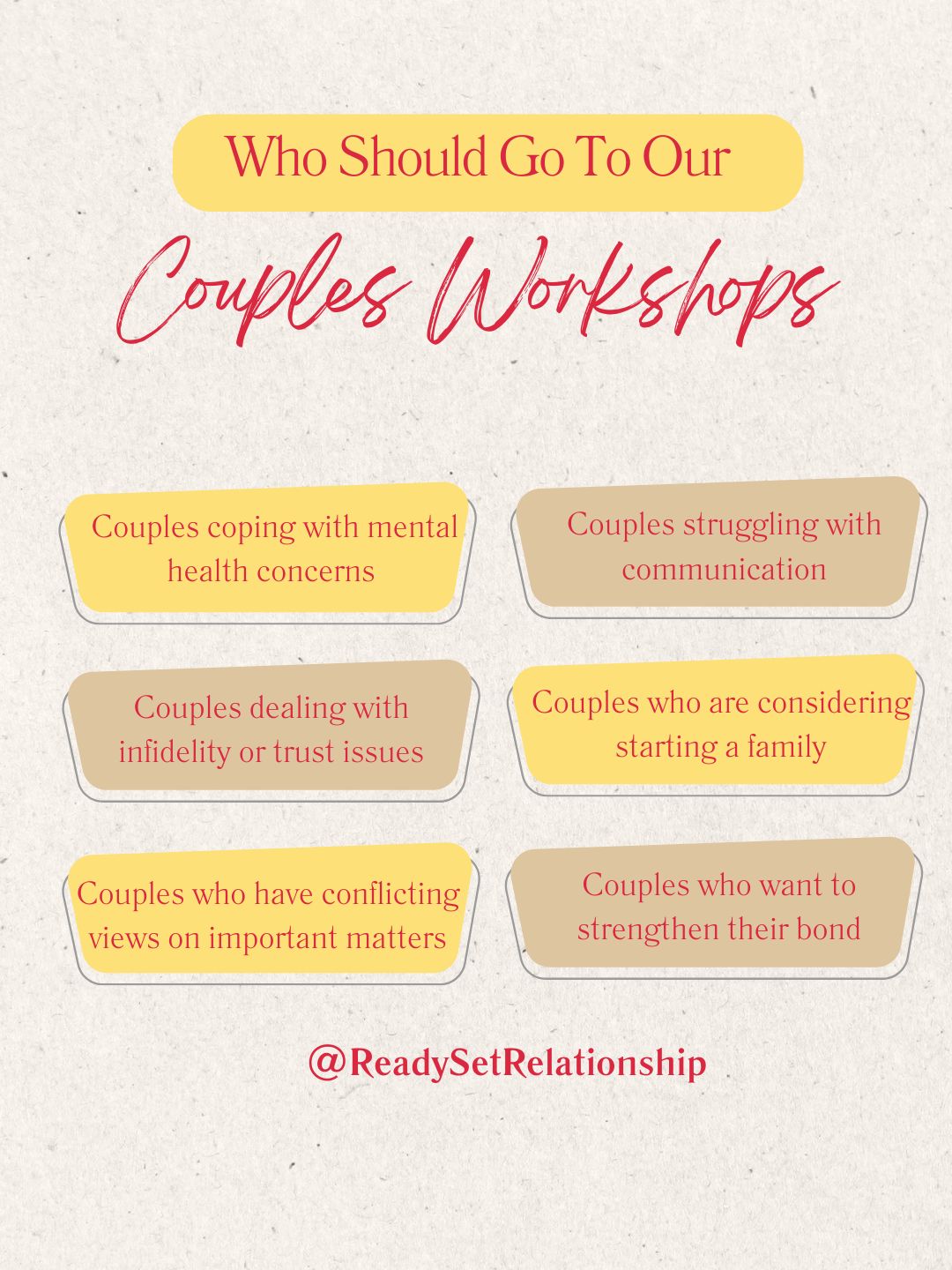 You don’t have to be in crisis to invest in your relationship. Whether you’re struggling or simply want to grow, support can make all the difference. If you see yourself here, it might be time to take that next step.
#CouplesWorkshop #RelationshipSupport #InvestInLove