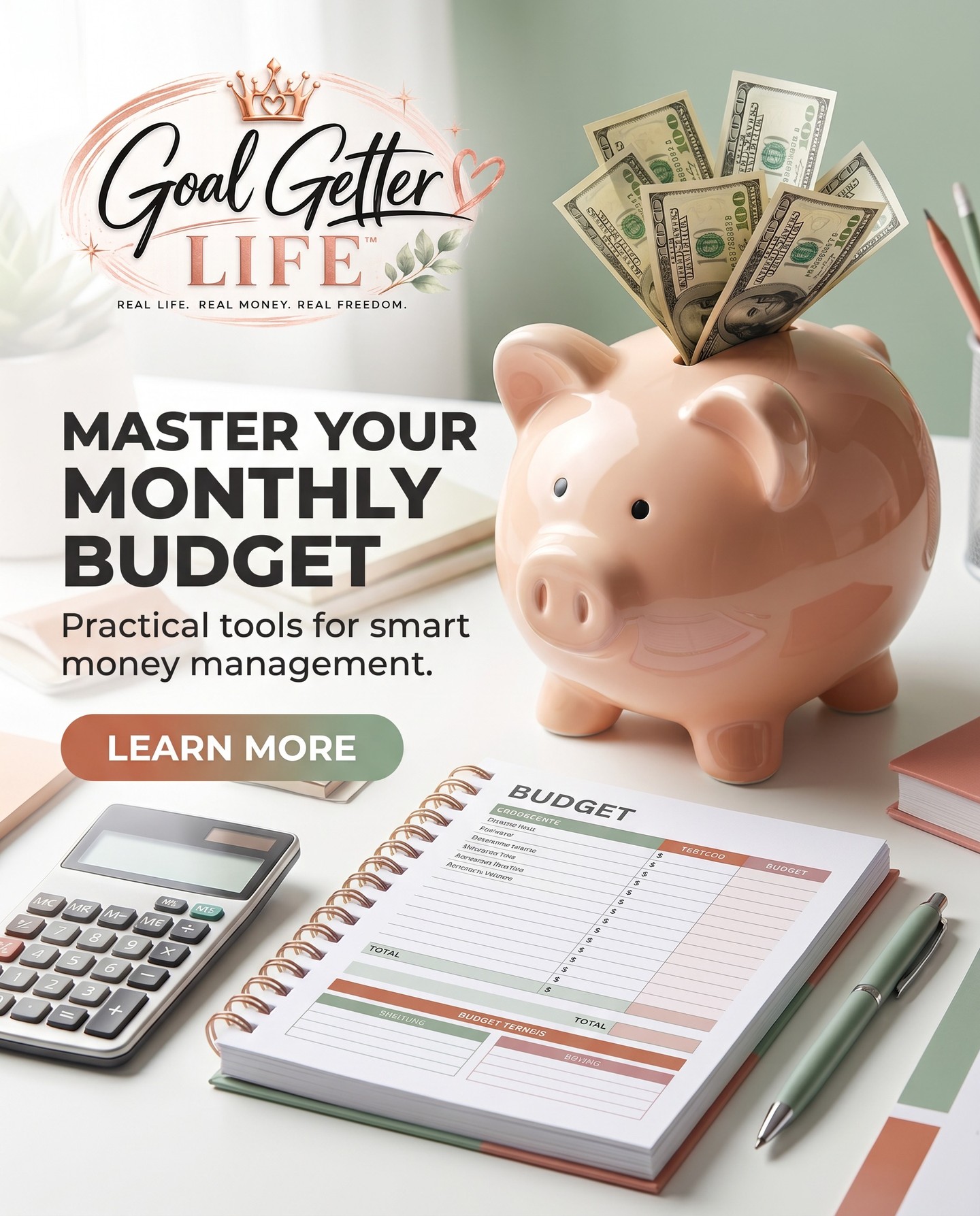 Budgeting tools turn your overflowing piggy bank dreams into a sustainable financial reality.
#GoalGetterLife #MoneyMindset #FinancialFreedomForWomen #BudgetWithPurpose