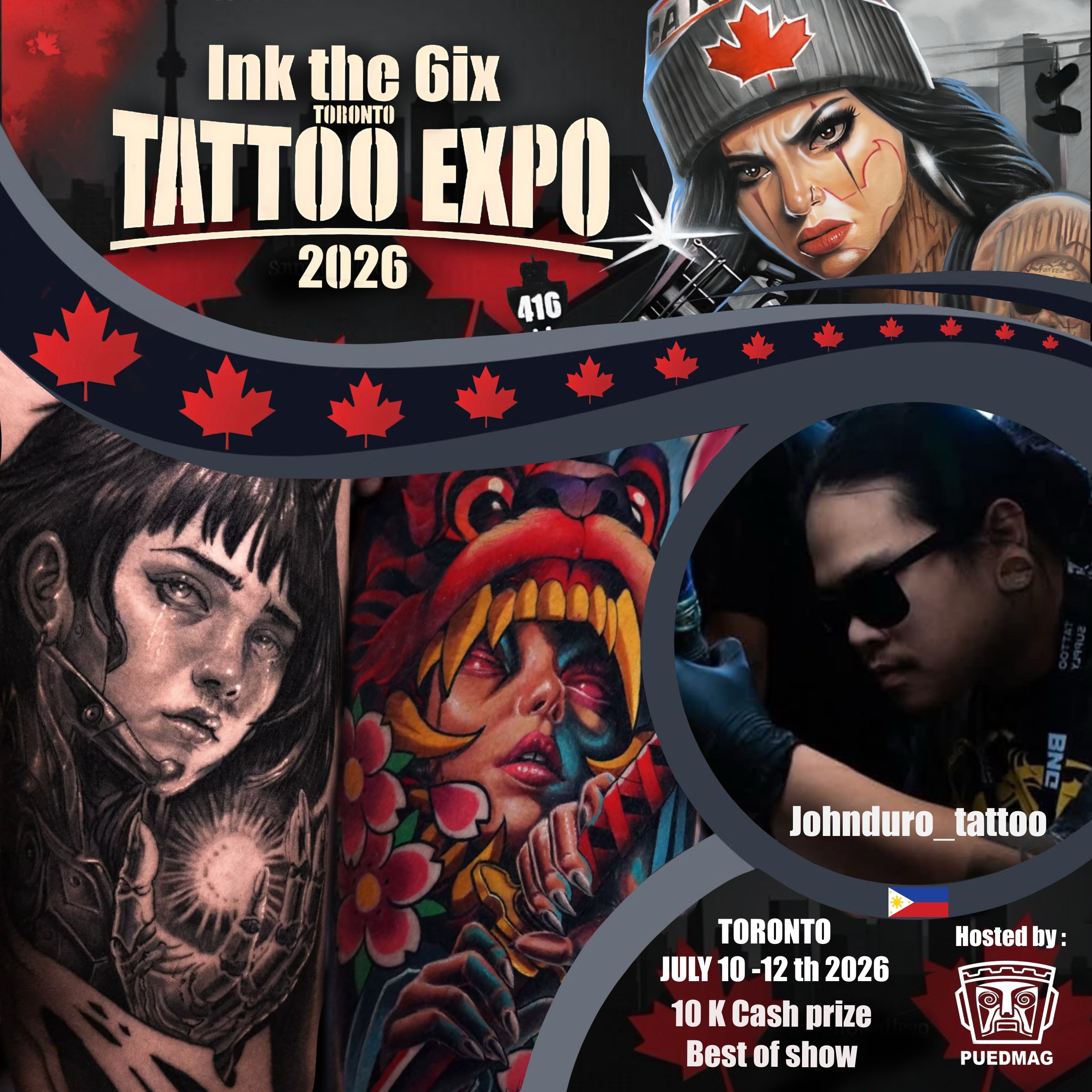 Welcome @johnduro_tattoo to the second edition of @inkthe6ixtorontotattooexpo, happening July 10-12, 2026, at the Enercare Event Centre in Toronto!
If you guys want to say what’s up or get some crazy colour and black and grey realism, make sure to DM him directly.
Don’t miss the opportunity to meet him, check out his work, and get tattooed at one of Canada’s biggest tattoo events.
We the North.
You either win with us or watch us win.