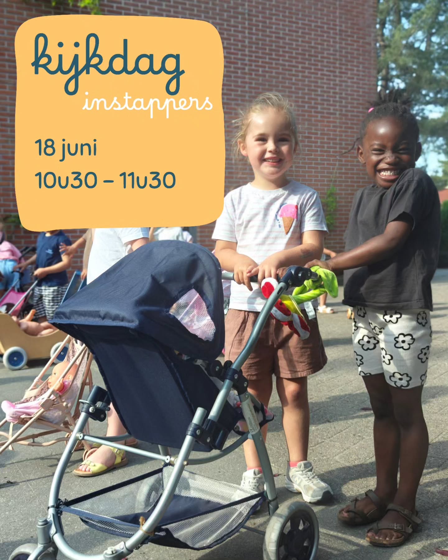 KOM KIJKEN π
Mag je kindje begin volgend schooljaar
starten in de kleuterschool?
Kom dan gerust donderdag 18 juni
tussen 10u30 en 11u30
eventjes kijken in onze instapklas.
Sfeer opsnuiven, mee spelen,
vragen stellen, ...
het kan allemaal.
Ineens inschrijven? Dat kan ook.
Vergeet dan zeker het kids-id niet.
Kom maar mee spelen, lieve vriendjes
Jullie zijn welkom! π
#instapklas #basisschool #kleuters #welkomvriendjes #dessel