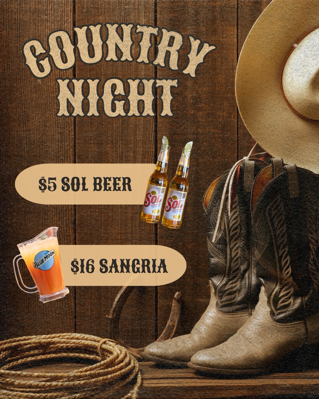 Yeehaw! Tonight we party, partner 🤠
It’s country night at Kentucky and we’ve got $5 Sol and $16 sangria pitchers all night long!
No cover 🧡
#wrawesome #waterloo #uptownwaterloo