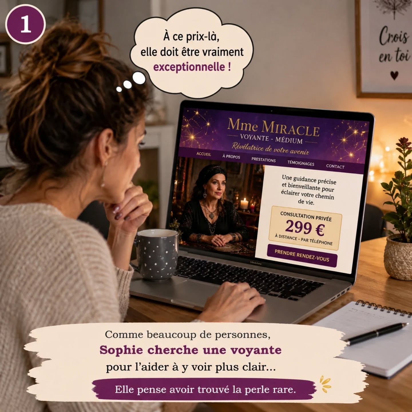 Aujourd'hui, je partage ce carrousel sans aucune arrière-pensée commerciale.
Il ne vise aucun professionnel en particulier.
Il a simplement pour objectif de sensibiliser aux dérives qui peuvent exister dans le domaine de la voyance et de l'ésotérisme.
La majorité des praticiens que j'ai rencontrés au fil des années exercent avec sincérité, respect et conscience professionnelle. Malheureusement, comme dans tous les secteurs d'activité, certaines pratiques peuvent fragiliser des personnes déjà en difficulté.
Si ce carrousel peut aider ne serait-ce qu'une seule personne à garder son esprit critique, à préserver son libre arbitre et à éviter une situation de dépendance, alors il aura rempli sa mission.
J'invite d'ailleurs tous les professionnels sérieux de la voyance, de la médiumnité et de l'accompagnement spirituel à partager librement ce contenu auprès de leur communauté.
Parce que la confiance se construit aussi par la transparence.
N'oubliez jamais :
Ce n'est pas le tarif qui fait le bon voyant.
C'est l'honnêteté, le respect et la liberté laissée au consultant.
#VoyanceEthique
#ProtectionDesConsommateurs
#Bienveillance
#librearbitre
#sensibilisation