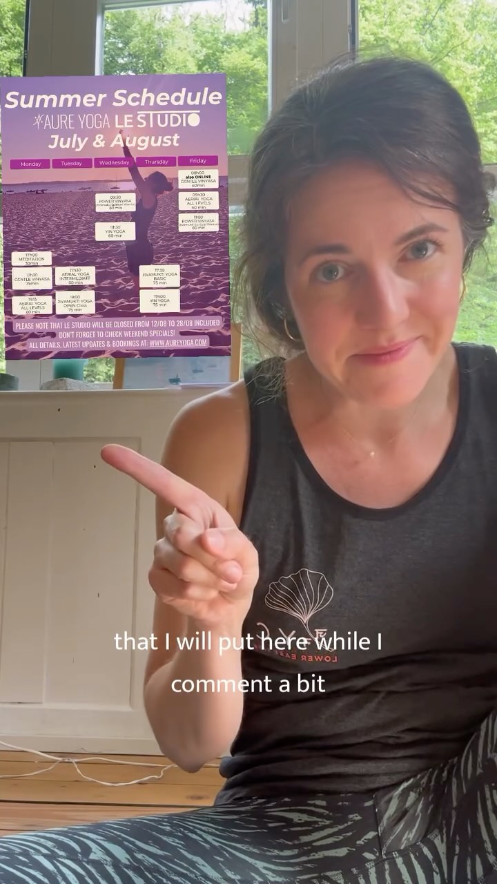 A few highlights from our summer schedule starting in July! 🧘♀️☀️
I hope you love it as much as I do 🤗 There are plenty of opportunities to practice yoga, move your body, and feel your best this summer.
👉 Reserve your spot at www.aureyoga.com
And if you’re interested in a pack or membership, don’t wait until June is over! Use the discount code YOGASUMMERBLISS20 to enjoy 20% off before the offer ends.
I can’t wait to practice with you this summer!