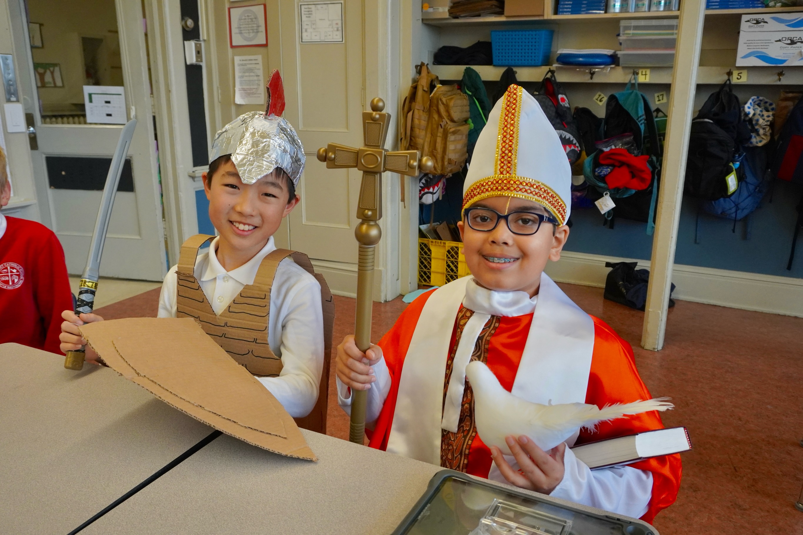 Our 4th graders recently completed their Saint Reports! After thoughtfully selecting a saint whose life and virtues best represented them, students researched and presented their findings. We learned about inspiring saints such as St. Benedict, Mother Theresa, St. David and many others, discovering how their faith, courage, and service continue to inspire us today.