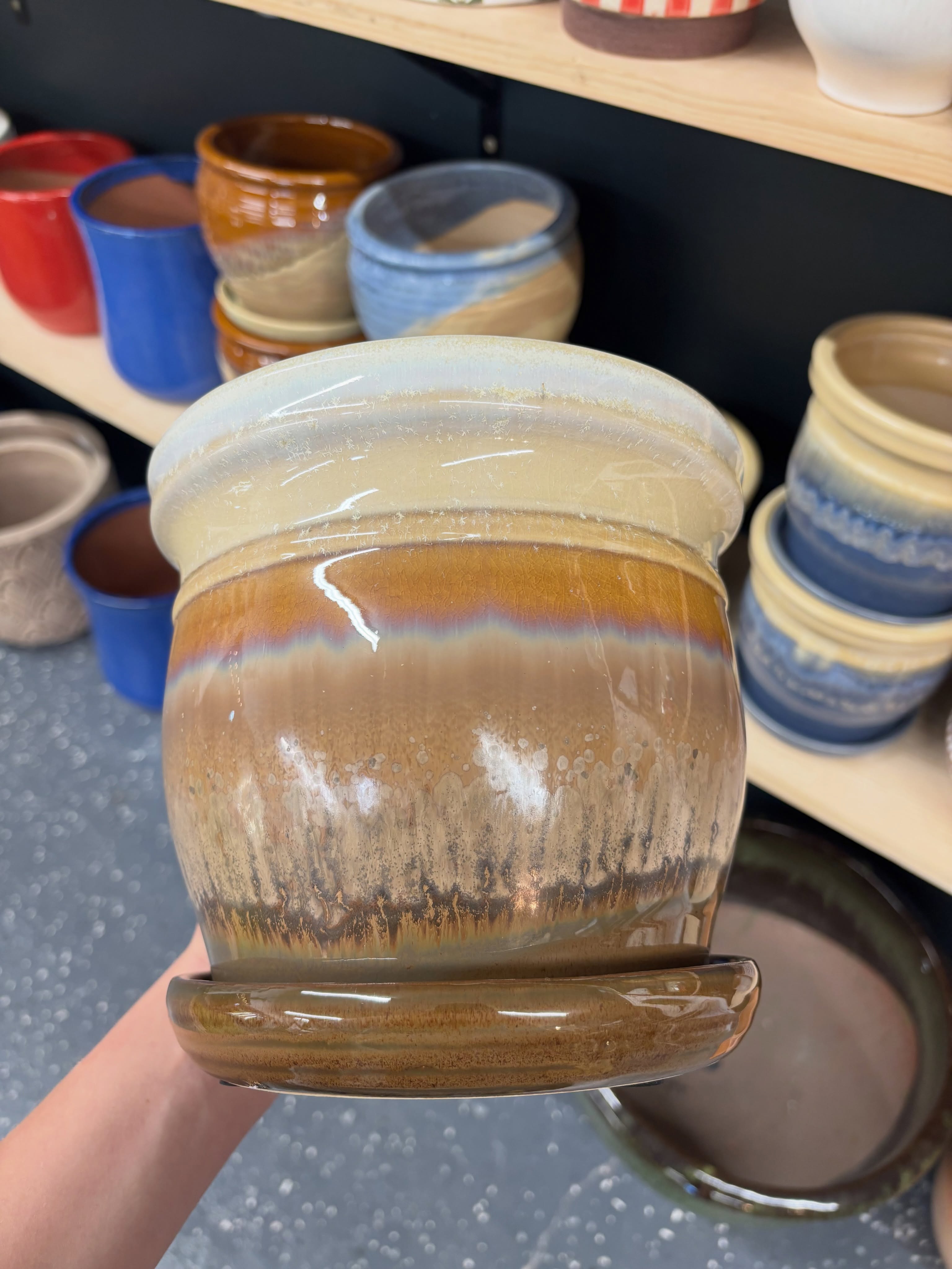 My favorite pot we got in recently. I just love the glaze on this ceramic.