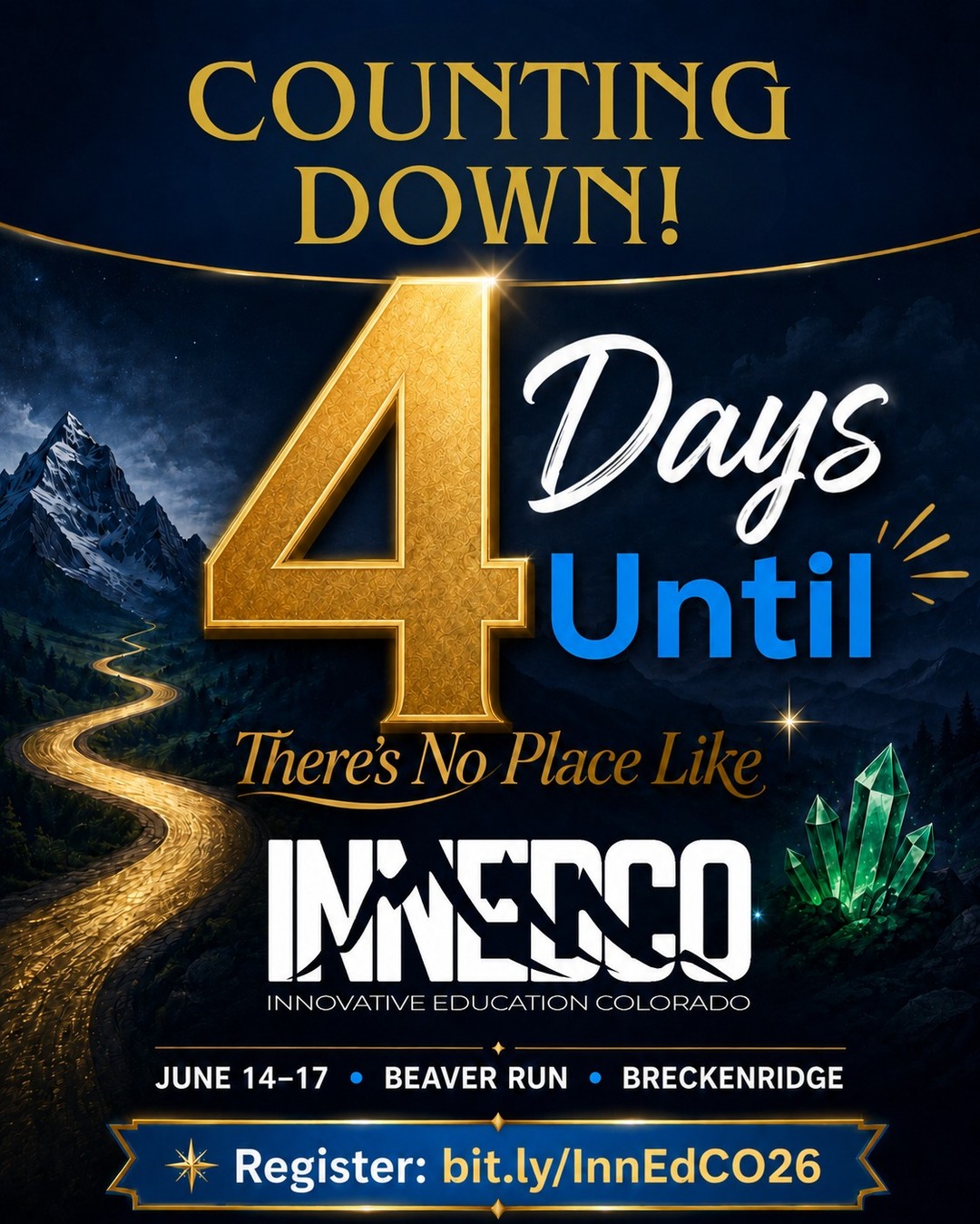 4 days until InnEdCO! ✨
The countdown is getting real, and registration closes June 13. Don’t miss your chance to join us in Breckenridge for learning, connection, and a little conference magic.
Register: https://bit.ly/InnEdCO26
#InnEdCO #EdTech #ThereIsNoPlaceLikeInnEdCO #ColoradoEducators #TeacherLife