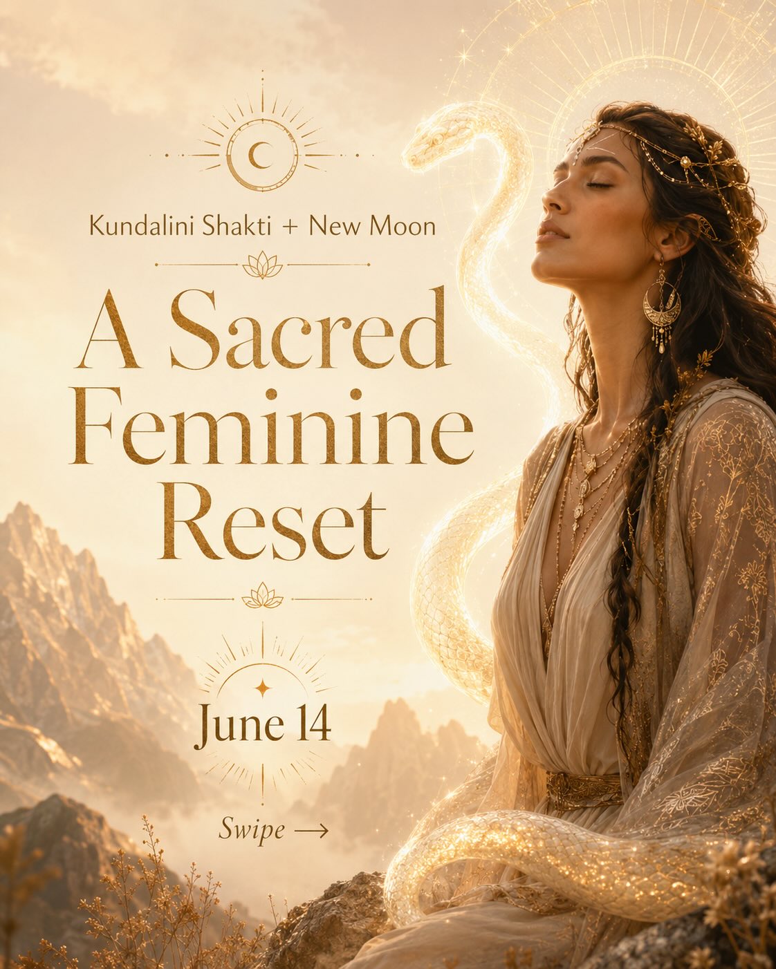 Tomorrow’s New Moon and our Kundalini Shakti Goddess Gathering land on the same day — and the timing feels powerful. ✨
The New Moon invites us inward.
Kundalini Shakti invites our energy to rise.
Together, they create a sacred opening to clear heaviness, reconnect with life force, and plant new intentions from a place of embodied feminine wisdom.
This is not about forcing your becoming.
It is about listening.
Softening.
Clearing what feels stagnant.
Remembering the energy that already lives within you.
If your body, heart, or spirit has been asking for a reset, this is your invitation.
Join us in circle tomorrow:
Awaken Your Energy: June Goddess Gathering
Kundalini Shakti • Energy & Vitality
Sunday, June 14
4–5:30 PM
Old Town Yoga • Basalt
Love offering / donation based
We’ll gather for meditation, mantra, breath, ritual, reflection, music, and embodied spiritual practice in a grounded and supportive women’s circle.
Come as you are. Bring a friend. No prior experience needed.
Register through Old Town Yoga. Link in bio. 🌙🐍✨
#GoddessGathering #KundaliniShakti #NewMoonRitual #SacredFeminine #womenscircle