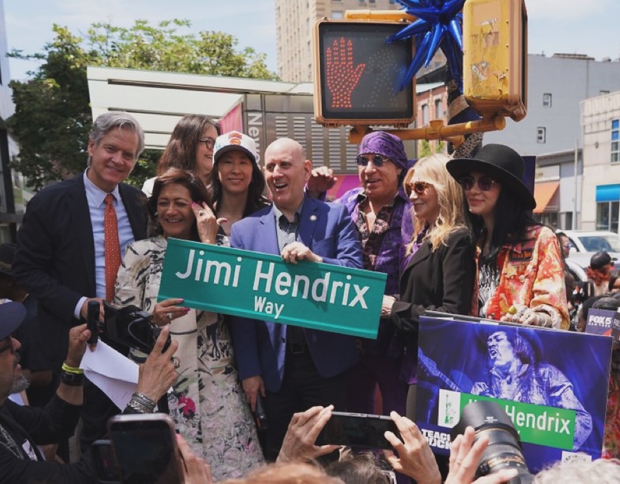 JIMI HENDRIX WAY, BABY!
🗽🎸🔮
West 8th Street is officially co-named! Thank you to Janie Hendrix, @stevievanzandt, Maureen Van Zandt and @teachrockorg ! Back in 2017, I painted a poster declaring ‘Hendrix Way is Eighth Street” and started my collaboration and friendship with Lee Foster of @electricladystudios. We held petition-signing events at @cafewha, @morrisonhotelgallery, my storefront @stormritterstudio, and @villageon8th street fairs — all contributing to press in the @nytimes, @cbsnewyork, @amnewyork, etc. Over 55,000 signatures were collected and hundreds of Jimi Hendrix Way shirts were rocked by the people! Without our grassroots efforts, pioneered by my friends and Hendrix advocates, Lee Foster, @zaphyrella13, @rob_manian, @camolots, and thousands of village locals and nationwide Hendrix fans.
Change starts with us. 💪 🧠 The day I painted that poster, I simply wanted to educate my visitors on the legendary history of 8th street. That little idea sparked a cultural moment in history for NYC. Jimi Hendrix Way was a passion project and it’s surreal to see it come true! @jimihendrix forever!!!
—
#jimihendrix #jimihendrixway #greenwichvillage #ilovenyc #westvillage