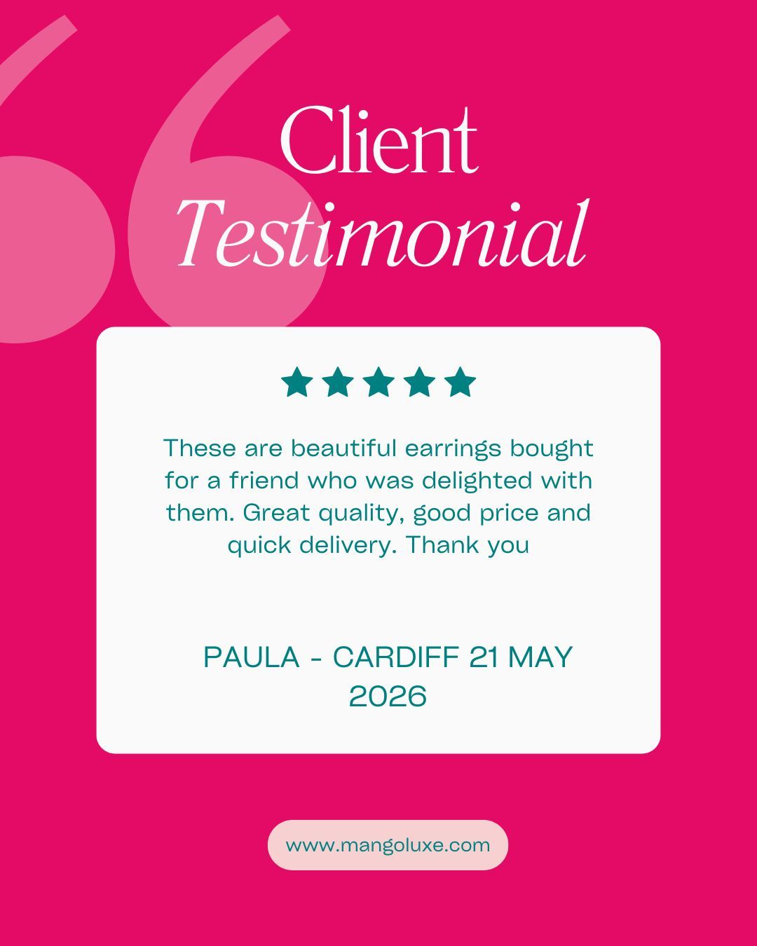 Nothing makes us happier than when we receive feedback like this. Thanks, Paula.💕