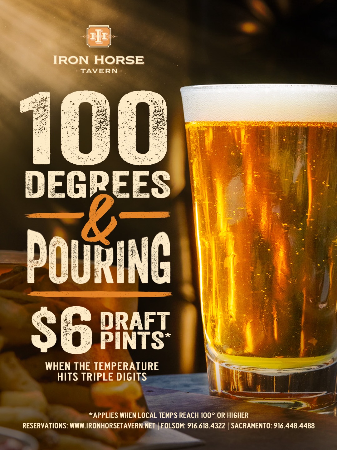🍺 triple digits are here, and that means it’s officially a 100 Degrees & Pouring day at Iro....