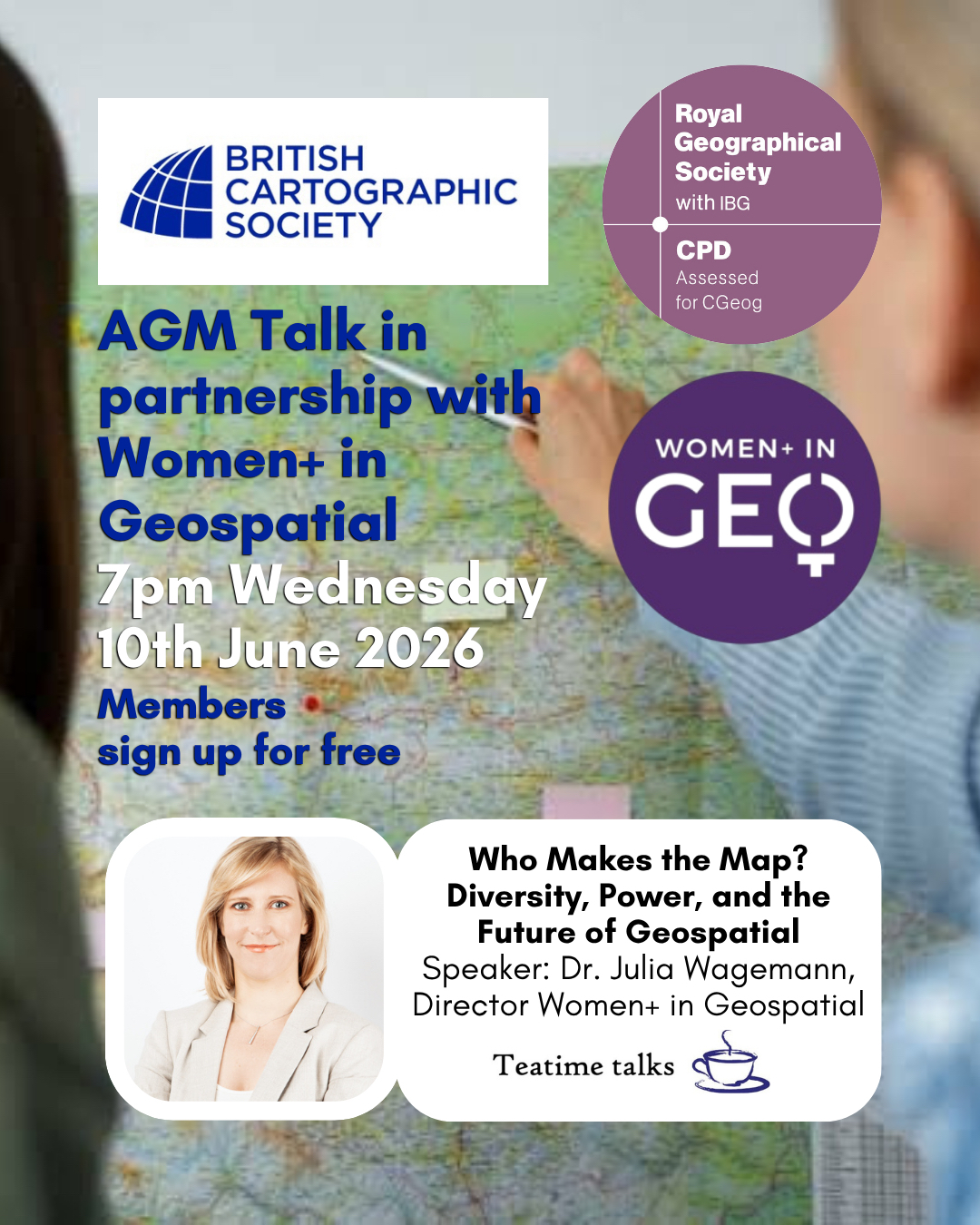 Less than 1 hour to go before our Annual AGM. Members can come along to hear who will be voted on to Council for the next 12 months. See your email for link.
The meeting will finish and be followed by our Annual Lecture by Dr. Julia Wagemann from our latest MoU partners Women+ in Geospatial.
Anyone can attend this talk
https://buff.ly/4v9PQHU