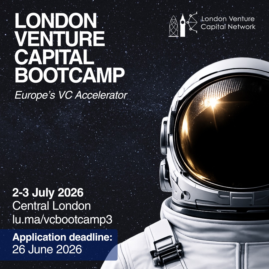 🚨📣 Calling all aspiring investors, career switchers, and future fund managers!
In venture the terminology is confusing. The decision-making can be hidden away. The pathway to break in is rarely obvious.
That is exactly why we built the London VC Bootcamp.
Across two intensive days in London, you will learn how venture capital and angel investing actually work, directly from the investors, operators, and fund managers doing it every day.
📍 London
📅 2-3 July 2026
🤝 Built with 50+ VC partner firms
What's included:
✅ Hands-on workshops with active investors
✅ Sessions on due diligence, sourcing, and strategy
✅ Practical tools & investment frameworks
✅ Direct investor access + a global peer network
This is a practical bootcamp designed to give you the frameworks, language, network, and confidence to engage seriously with venture capital.
🌍 Last year's cohort spanned 50+ nationalities and 108 alumni.
📅 Applications close Friday, 26 June 2026.
This is for you if you are:
→ Serious about exploring angel investing or a career in venture capital
→ Moving across from finance, consulting, startups, or tech
→ Building toward launching your own fund
Seats are limited and last year’s programme sold out.
👉 Apply now: https://lu.ma/vcbootcamp3
🔍 Learn more: https://www.londonvcnetwork.com/vceducation
♻️ Repost to spread the word, or share this with anyone who would benefit.