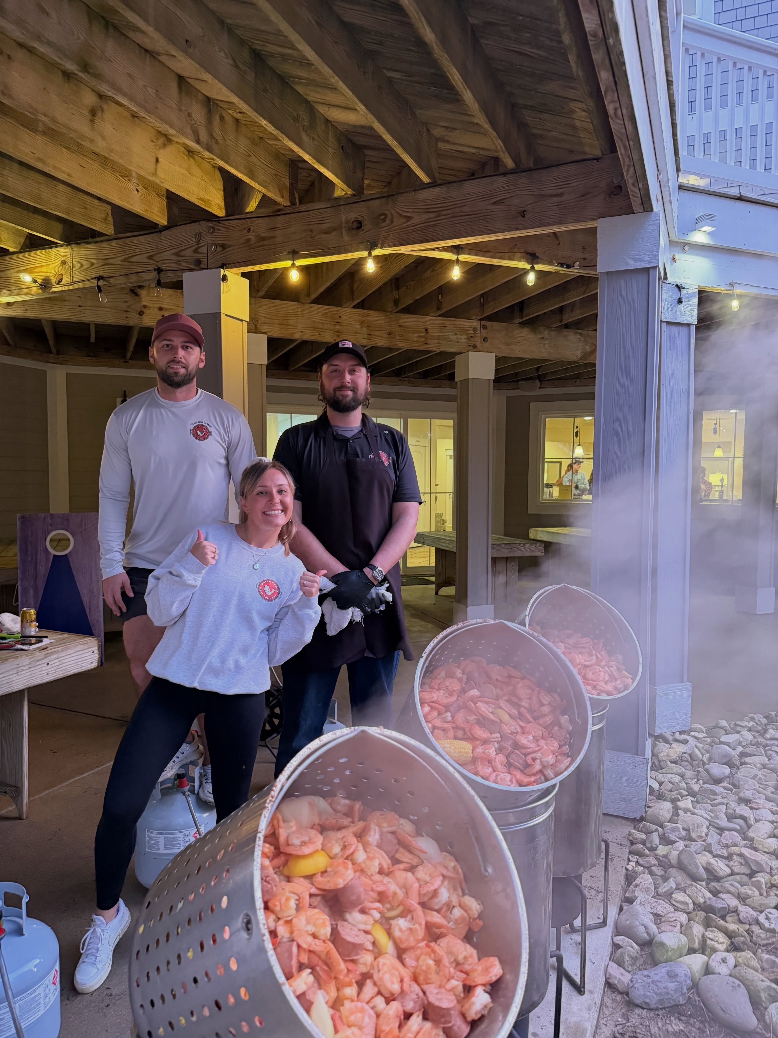 Our crew is ready for YOU!
Book a boil with us so we can hang out and show you why the Original Outer Banks Seafood Boil is a part of your vacation tradition you WONT want to skip.