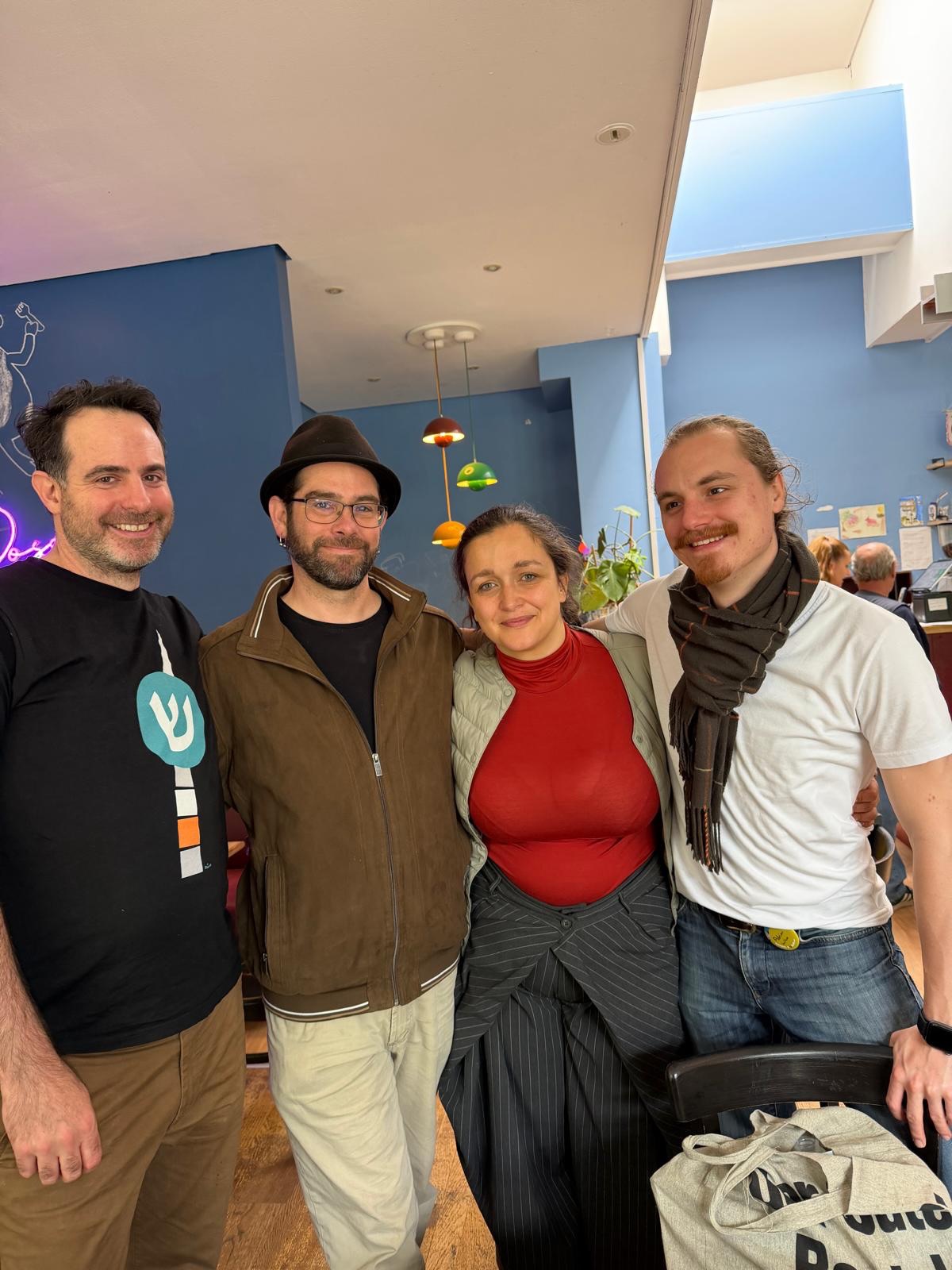 Exhausted and full of gratitude.
On Monday, the four of us main organizers sat down together for a long overdue brunch â our first real breath after an incredible week. And somewhere between the coffee and the catching up, it really sank in: we just did that.
Shtetl Berlin 2026 happened because of you â all of you.
To every performer, faculty member, and coordinator who brought your art, your knowledge, and your presence: this program was diverse, creative, and alive in ways that moved us deeply. We are so grateful.
To our absolutely mind-blowing team of volunteers â you worked day and night and somehow still had the most fun in the room. We donât know how you do it, but we love you for it.
And above all: to our audience and participants. You showed up with your ears, your hands, your feet, and your minds. You are the ones who made it real.
A very special thank you to our incredible venue partners:
UFA-Fabrik â your warmth and competence make us feel so at home every time. Thank you to every single person who works there and has opened this great place to us, and a very special personal thank you to Tapani Gradmann for your ongoing support and partnership.
Interkulturelles Zentrum Neukölln and Kulturkirche Nikodemus â thank you for your support and partnership not only during the festival but throughout the year. We are so grateful to Eliyahu Raful, Nidanur GĂŒccĂŒk, Katharina Scherer, and Tobias Kummetat for everything you do alongside us.
GrĂŒner Salon at VolksbĂŒhne â it is a true honor to open the festival in this iconic venue, and we are so glad to have been doing it together for a few years now. Thank you to Monica Marotta for making it happen every time.
We are also deeply grateful to our funders, Berliner Senat and Partnerschaft fĂŒr Demokratie Tempelhof-Schöneberg, for supporting our programs and making this work possible.
We hold this community close to our hearts. See you at our events throughout the year â and next year, June 5â13 at Shtetl Berlin 2027!
We love you all. We appreciate you.
Sasha, Craig, Patty and Adrian