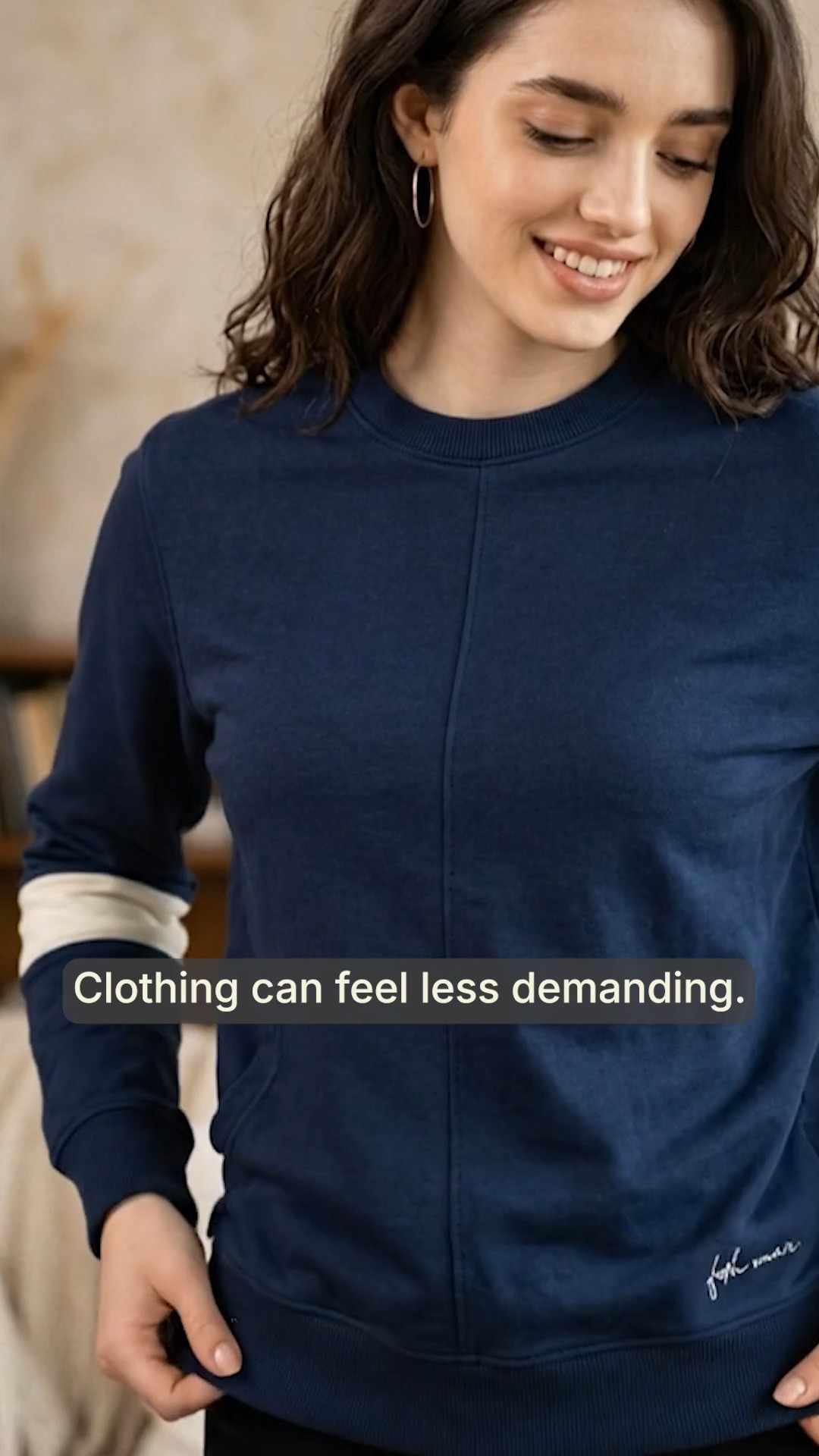 Scratchy labels, rubbing seams, abrasive finishes — small sensory pulls that keep you distracted. This navy long sleeve is designed to reduce those stress points so the fabric feels quieter on your body.
DM or comment SOFT if this is how you want to feel getting dressed 🌿
FDH WEAR • LESS NOISE. MORE PRESENCE
#sensoryfriendlyclothing #quietclothing #mindfulbasics #nervoussystemsoothing #slowwardrobe