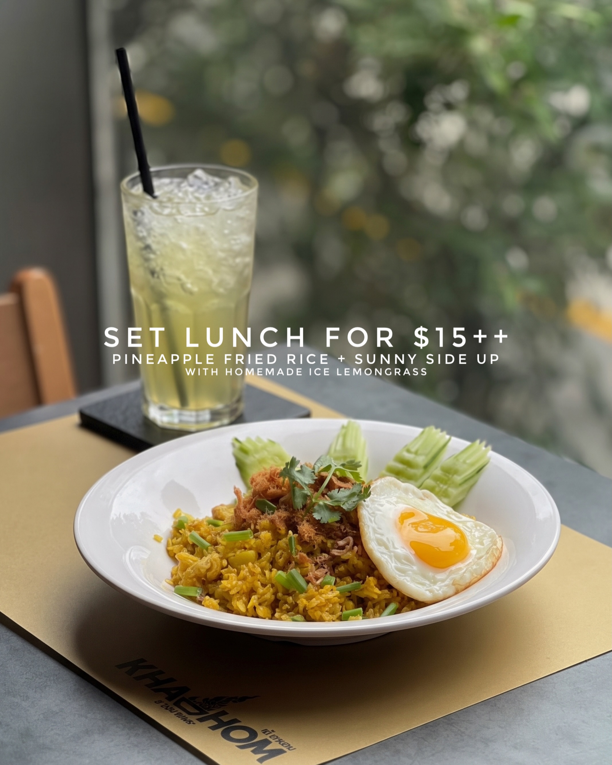 What is better than Thai Pineapple Fried Rice? Pineapple Fried Rice #SetLunch 🍍❤️ get all your fave in a Set and upgrade your lunch game!!!
Reservation ✅ - https://www.khaohomsg.com/reservation
📍KHAO HOM - Djitsun Mall, Ang Mo Kio
📱: +65 8202 2512
📍KHAO HOM - Katong Square
📱: +65 8363 4154
📍KHAO HOM - Pasir Ris Mall
📱: +65 8321 0462
Advance Order/ Enquiry: +65 9626 1913