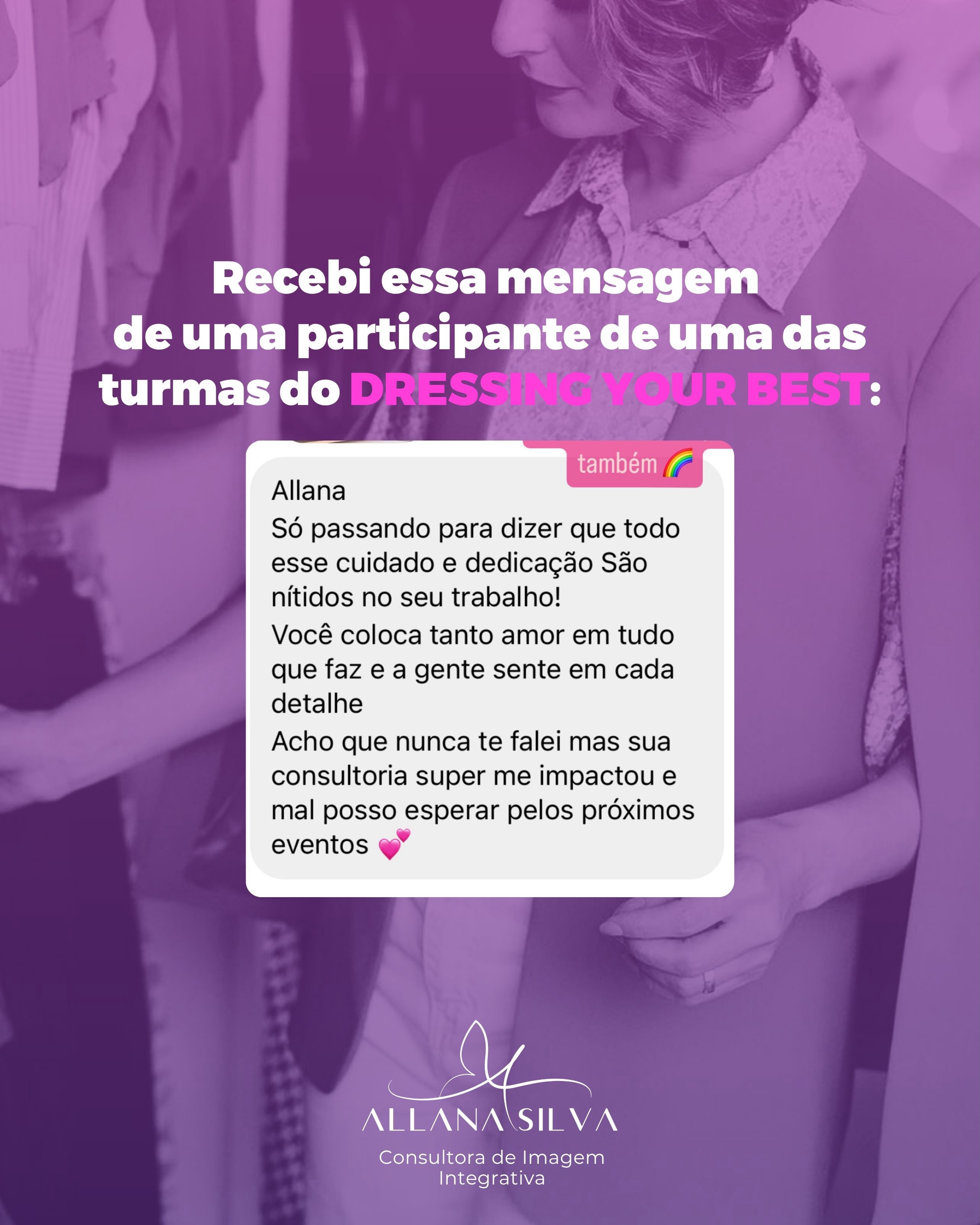 Ela chegou sem saber exatamente o que vestir.
Sem confiar no próprio corpo.
Sem entender por que o espelho parecia não refletir a mulher incrível que ela era.
Hoje, ela se veste com mais segurança, mais intenção e mais leveza.
E sabe o que mais me emociona?
Não é apenas ver mulheres aprendendo sobre roupas.
É vê-las redescobrindo a própria confiança.
É perceber o brilho no olhar quando entendem que estilo não é sobre seguir regras, mas sobre se reconhecer.
O Dressing Your Best nasceu para isso.
Para mostrar que você não precisa continuar refém da insegurança, da dúvida ou daquele sentimento de “não tenho nada para vestir”.
Porque quando você aprende a usar sua imagem a seu favor, algo muda muito além do guarda-roupa.
Sua postura muda.
Sua presença muda.
Sua relação com você mesma muda.
E mensagens como essa me lembram exatamente por que faço o que faço 💜✨😍
Se você conhece mulheres incríveis que ainda não se sentem confiantes ao se vestir, reúna suas amigas e viva essa experiência juntas.
✨ Eu levo o método.
✨ Vocês vivem a transformação.
Me envie uma mensagem no direct para reservar uma data e também compartilha com uma amiga que vai se animar em criar essa experiência entre amigas 🩷✨
#ConsultoriaDeImagem #EstiloComPropósito #ImagemPessoal #AutoconfiançaFeminina #DressingYourBest ConsultoraDeImagem EstiloFeminino TransformaçãoPessoal