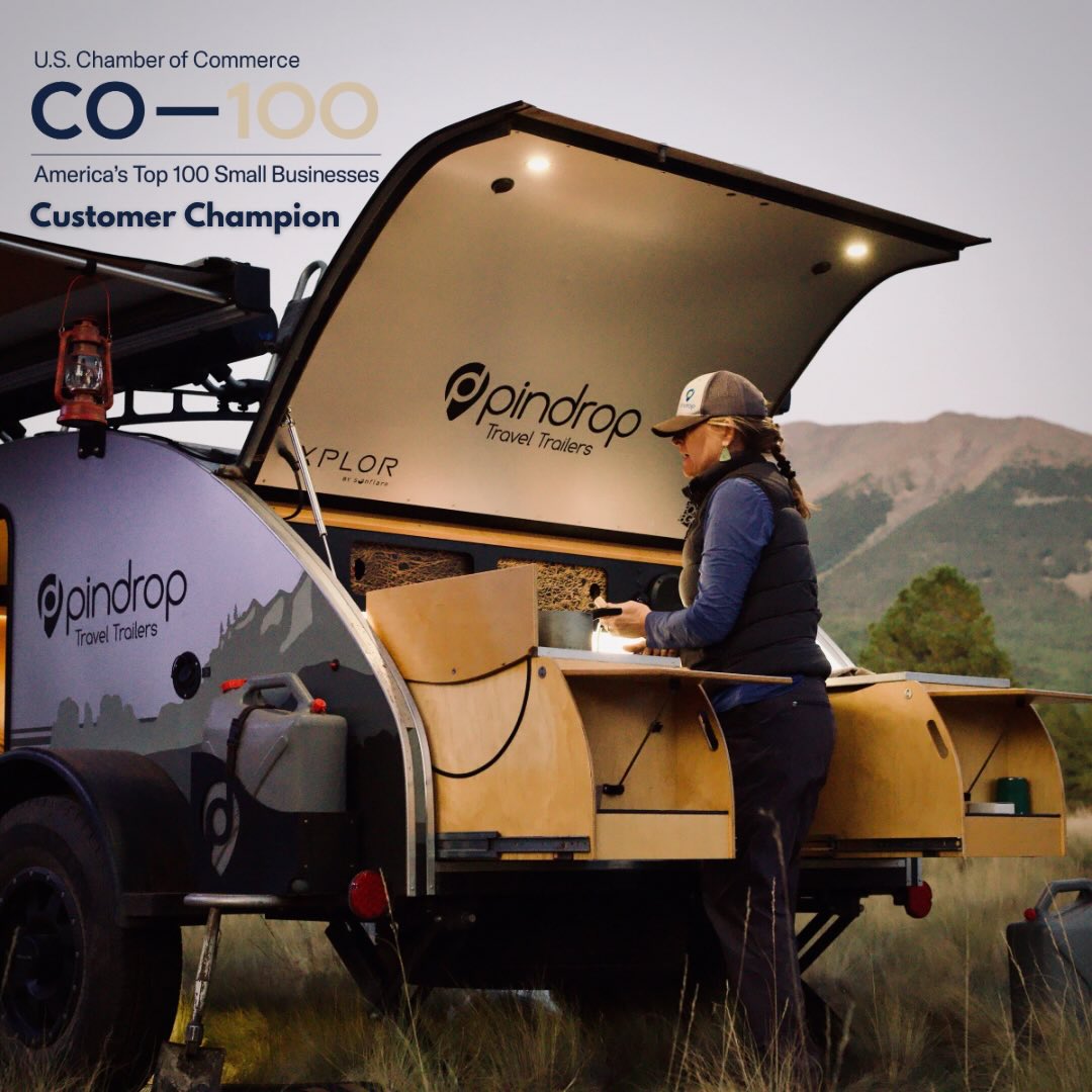 👉🏼👉🏼Did you know? 👈🏼👈🏼 Just two short years ago, PinDrop® was recognized as one of America’s Top 100 Small Businesses by the U.S. Chamber of Commerce and named in the prestigious CO—100 list, a true (ongoing) honor of a lifetime.
.
We’re incredibly grateful to have represented Arizona alongside so many innovative small businesses from across the country. This recognition brought many new opportunities, valuable connections, and a chance to share the PinDrop® story across the country.
.
Since then, we have continued to evolve our innovative solar-powered travel trailer design and the PinDrop® brand. Committed to a rural and historic town, Miami, Arizona, we continue to build a premium, luxury product that we are incredibly proud to share with adventurers everywhere.
.
If you’re a small business doing courageous work, we encourage you to apply for this year’s CO—100.
.
Applications are open: uschamber.com/co/co-100
👏👏👏
We are cheering you on!
.
#USChamber #SmallBusiness #PinDropTravelTrailers #MadeInUSA #Entrepreneurship
.
@colorful.cottage.home
@uschamber
@thrivewithco
@azchamber
@rockfordfosgate
@confero_shopping