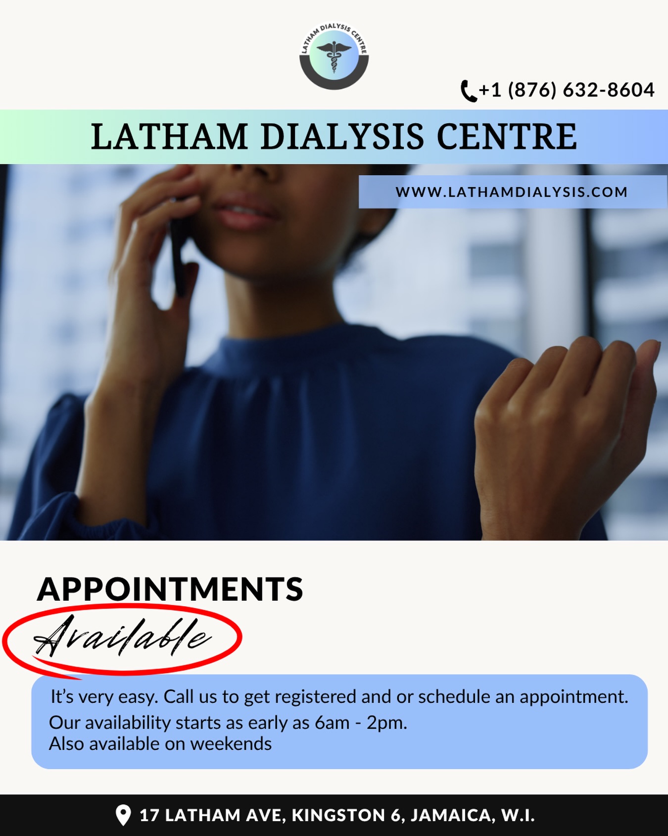 Available weekdays starting from 6AM ! Call us ✨
#KidneyDialysis #LathamDialysisCentre #KidneyDialysisJamaica #Kidney #Jamaica