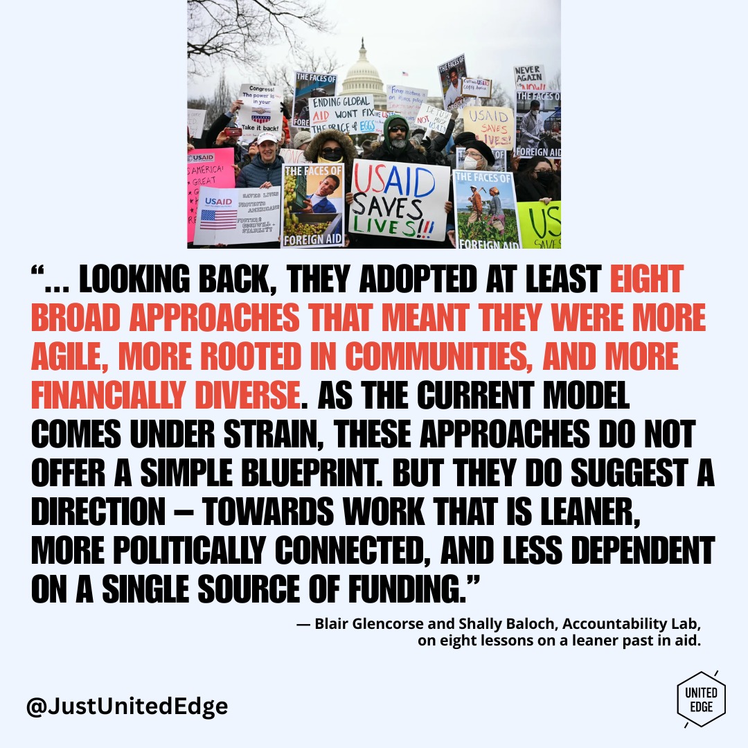 When support for democracy, human rights, and governance is suddenly withdrawn, can we look to the past for lessons? This insightful article reflects on the implications of recent USAID cuts and draws lessons from past experiences to examine what is at stake when funding for democratic institutions and civil society declines.
The article reminds us that democratic resilience cannot be built overnight. Strong civic organizations, independent media, accountable institutions, and active citizen participation require long-term investment, trust, and sustained commitment. When support is reduced or disrupted, the impacts can extend far beyond individual programs, affecting the broader ecosystem that enables democratic participation and protects fundamental rights.
As debates about international assistance continue, this article offers an important reminder: democracy is not self-sustaining. It requires ongoing investment in the people, institutions, and civic spaces that make participation, accountability, and justice possible. Read more here: https://bit.ly/4v2ttM1
#Democracy #HumanRights #CivilSociety #DemocraticResilience #Governance #CivicSpace #InternationalDevelopment #DemocracySupport #GlobalJustice #SystemsChange