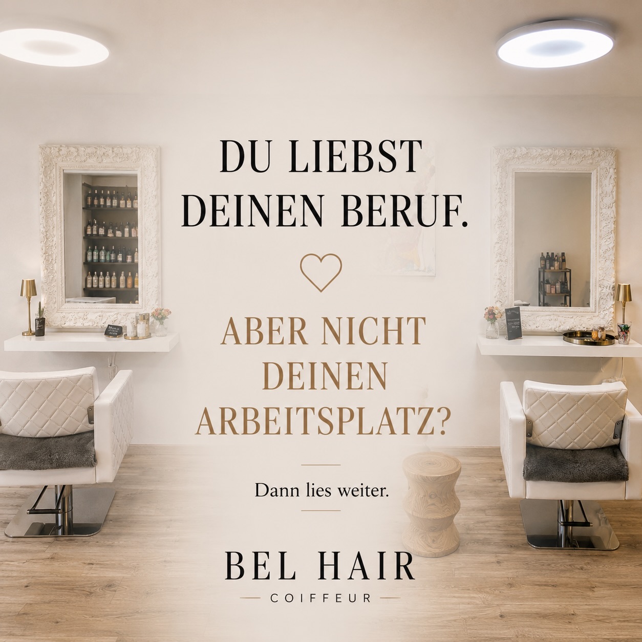 DU LIEBST DEINEN BERUF.
Aber manchmal fragst du dich, ob es da draussen nicht einen Arbeitsplatz gibt, der besser zu dir passt.
Wir suchen keine Friseurin mit dem perfekten Lebenslauf.
Wir suchen eine Friseurin, die Verantwortung übernimmt.
Die selbstständig arbeiten kann.
Die mitdenkt.
Die organisiert ist.
Die Farben sicher beherrscht.
Die hochwertige Ergebnisse liebt.
Und die auch dann anpackt, wenn gerade keine Kundin im Salon sitzt.
Für uns bedeutet Friseurin sein mehr als Haare schneiden.
Es bedeutet, Kundinnen ein gutes Gefühl zu schenken.
Qualität zu liefern.
Ordnung zu halten.
Verantwortung zu übernehmen.
Unsere Kundinnen schätzen ehrliche Beratung, hochwertige Arbeit und eine entspannte Atmosphäre.
Wir sind direkt am Bahnhof Küsnacht.
Nur wenige Minuten von Zürich entfernt.
Und wir suchen jemanden, der nicht einfach einen Job möchte.
Sondern einen Ort, an dem er gerne arbeitet und gemeinsam mit uns wachsen möchte. 🤍
Wenn du dich darin wiedererkennst, freuen wir uns auf deine Nachricht.
📩 info@belhair-coiffeur.ch
📱 WhatsApp 078 901 08 96
Ein Foto und ein paar Zeilen über dich reichen völlig aus.
Joana & das BEL HAIR Team 🤍
#coiffeurjob #coiffeurzürich #stellenangebot #jobzürich #hairdresser