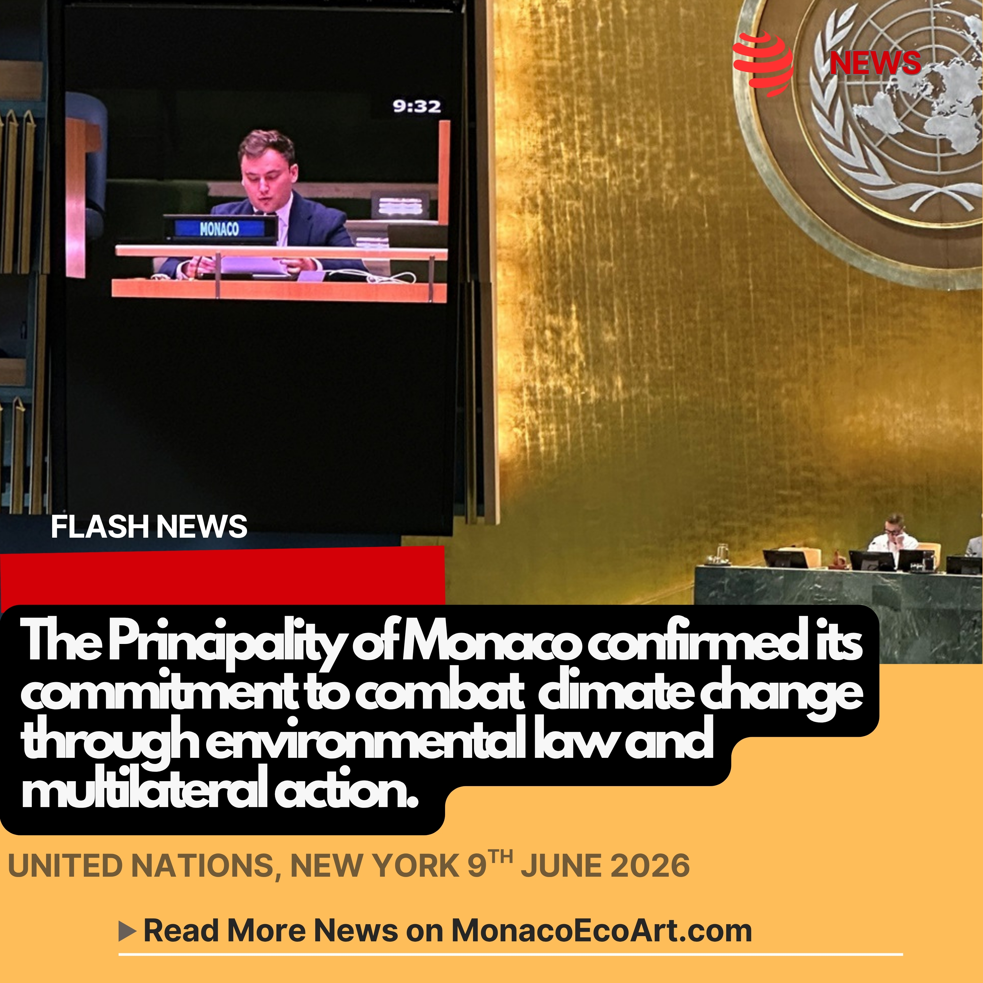 @mo.eco_art MonacoEcoArt.com #flash #latest #news #climatechange #international #relations #monaco #UnitedNations 🇲🇨🇺🇳⚡☔On the 9th Hune 2026, the Principality of Monaco confirmed its commitment to combat #climate change through environmental law and multilateral action: Jérémie Adlerfligel, the Third Secretary of the Permanent Mission of the Principality of Monaco to the United Nations in New York took the floor to welcome the adoption of an ongoing important resolution aimed at protecting the climate system and the #environment from anthropogenic #emissions of greenhouse gases 🌐 🗣️ The Monaco’s diplomat pointed out: "Monaco is fully engaged to achieve the goal of limiting global warming to 1.5°C, using its national #capacity, as it was able to showcase on the occasion of the #COP30 in Belém" 👑🧭 He then highlighted the consistent and structured climate #policy fulfilled by Monaco’s Governmental authorities involving three high-emission sectors, namely road #transport, waste treatment and #energy #performance of buildings to encourage climate multilateralism 🎯🎖️The Third Secretary, concluded his intervention by reiterating the Prince’s Government determination to reach carbon neutrality trajectory by 2050 by reducing its emissions by 67.6% by 2035, in addition to the target of 55% by 2030, in accordance with the IPCC recommendations: the national plan also plans to double its international funding specifically dedicated to climate #action in developing countries, by 2028 🤝 🗒️ On the 20th May 2026, the United Nations General Assembly adopted a major #resolution in the footsteps of a recent International Court of Justice advisory opinion on climate change (ICJ 2025): this decision involves a major change of course since climate action is not a political commitment, but a legal obligation under international law, on the basis of which States are required to use “all (science-based) means at their to prevent the disastrous effects of extreme climate change, according to the principles of due diligence (= a reasonable action in order to keep a community safe) 📸 © Direction de la Communication @gouv_monaco - Layout and Contents by: © MonacoEcoArt.com