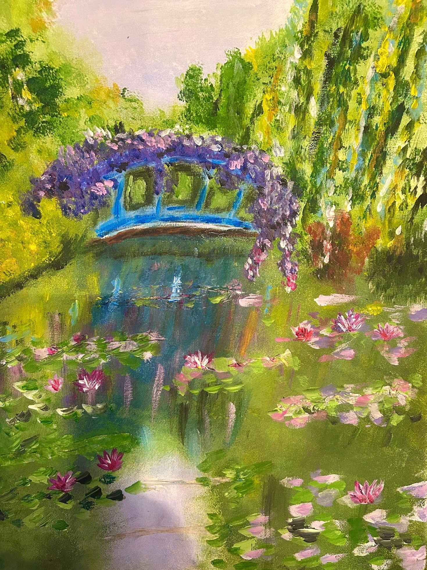Monthly Adult Art Class 🎨✨
This month, we explored mixed media and acrylic painting inspired by Claude Monet and the Impressionist movement. Through blending, dabbing, expressive brushstrokes, and layered textures, our students captured the beauty of Monet’s famous Water Lilies and gardens.
I’m so impressed by everyone’s creativity and the amazing outcomes. Every piece is unique, and it has been wonderful to see each artist grow in confidence.
Well done to all! 💙🌸
.
.
.
.
.
#enfield #artclass #london #londonart #londonthingstodo
