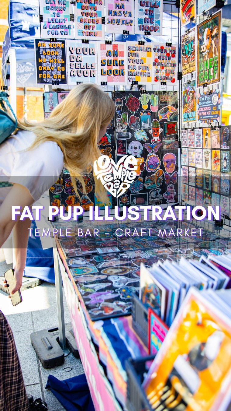 “Ah here”, “Howya” and every other phrase that makes Dublin, Dublin 💚
We caught up with Stephen Kavanagh, the illustrator and founder of Fat Pup Illustration, whose work is inspired by the humour, characters and everyday sayings that give our city its personality.
You can find Stephen and his work at the Temple Bar Craft Market, where he’s bringing a little extra colour to the neighbourhood each week.
📍 Temple Bar Craft Market
🎨Wednesday–Friday, 12pm–6pm
🎨 Saturday–Sunday, 10am–5pm
Be sure to stop by and say hello 👋
#templebar #lovetemplebar #templebarmarkets #dublinmarkets #dublin