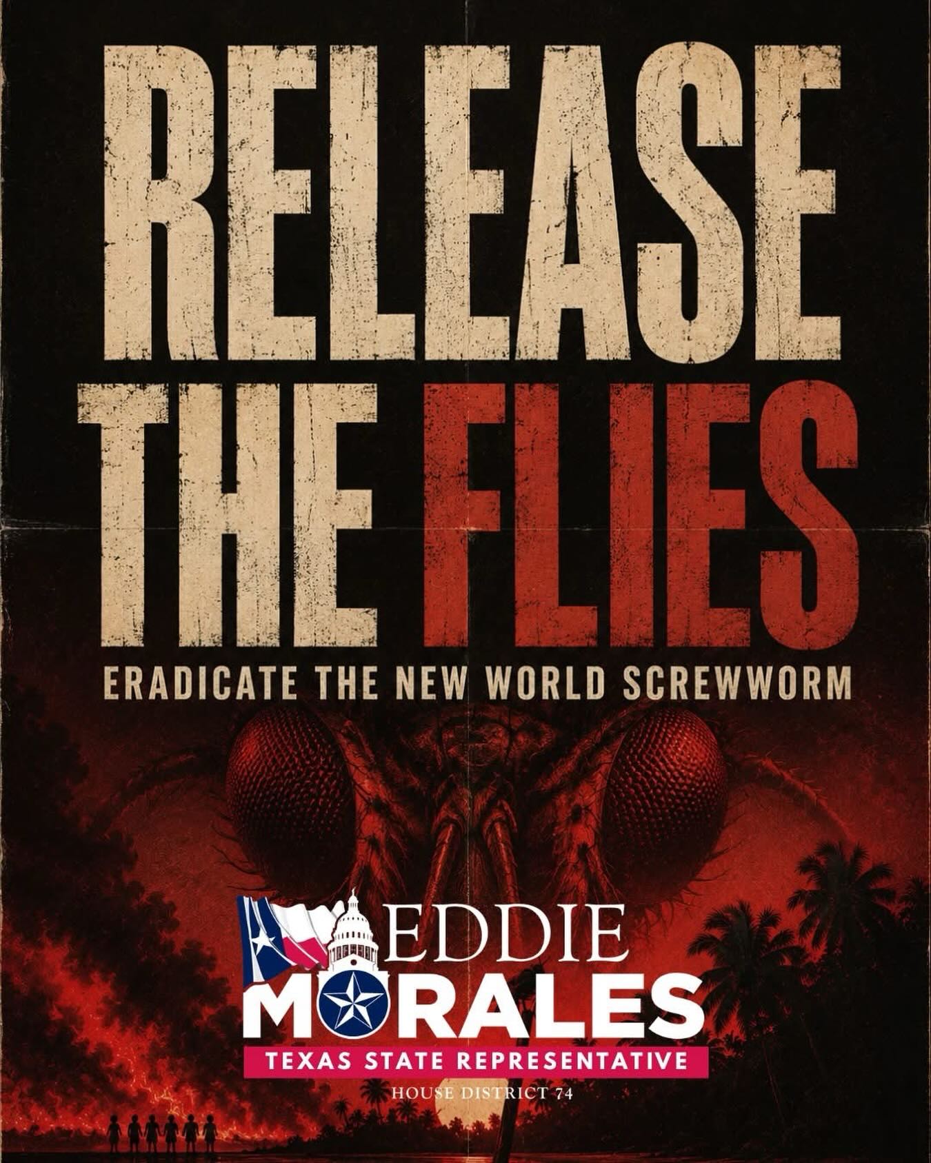 The simple truth: we must release more sterile flies – hundreds of millions more.
We saw New World Screwworm creeping its way to the United States for years. There was plenty of time to prepare at the federal and state levels.
Last year, I joined my colleagues in the Texas House, following Select Committee hearings on the New World Screwworm, urging the Governor to add prevention legislation as an emergency item to be proactive rather than reactive. Regretably, it was never added to the special session call, and now, we’re reacting.
This is not a partisan issue; this is about competent governance and protecting Texans, livestock, pets, wildlife, and industry.
After my office was briefed this morning, Texas is back down to 10 active cases, with a case in Sutton County now inactive. There is still no confirmed case in House District 74, but we must remain vigilant.
Monitor. Detect. Report. If you suspect a case of NWS, immediately call 1-(800)-550-8242.