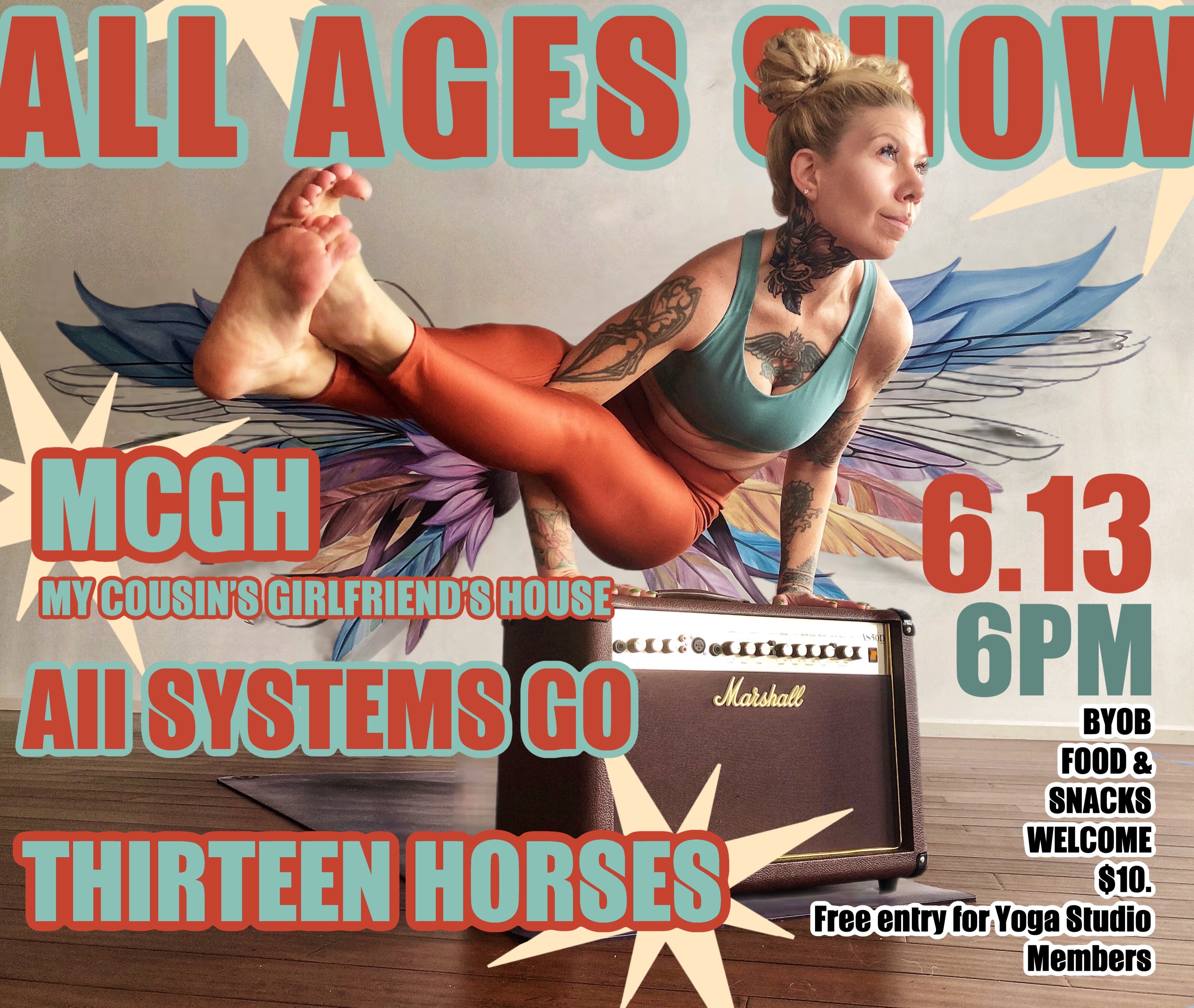 We are getting excited to host our first live show at The Koi🪩!!!!
These bands play original music which is so dope!!!! Come on out and support these local (South Jersey/Philly) bands and small business this Saturday, June 13th!!! Door open at 6pm, music starts at 7pm.
Thirteen Horses is playing an acoustic set to open the show!!!
You are welcome to bring your own drinks, food or snacks!
Just $10 bucks at the door. Yoga studio members are free! Gwyn will be working the door, so I will know who you are😍.
Summer is kicking…..do something cool….by seeing a live show at a yoga studio💣!!!
📍Lavender Koi Yoga
220 S. White Horse Pike
Ste. C, Berlin, NJ 08009
⏰6pm
🫲 $10
MCGH
@mycousinsgirlfriendshouse
All Systems Go
@allsystemsgonj
Thirteen Horses
@thirteenhorsesband
.
.
.
.
#livemusic #music #originalmusic