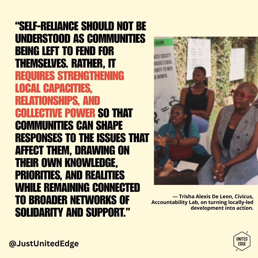 For years, the development sector has talked about localization, community ownership, and shifting power. The real challenge now is turning those commitments into action. This timely CIVICUS article explores what it takes to move beyond rhetoric and build development systems that genuinely place local actors, communities, and civil society organizations at the heart of decision-making.
Locally-led development is about more than directing resources to local organizations. It requires rethinking power, trust, accountability, and partnership. Communities closest to the challenges often have the deepest understanding of local realities, yet they are too often excluded from decisions about priorities, funding, and implementation. Creating meaningful change means investing in local leadership, supporting flexible and long-term funding, and ensuring that development efforts are shaped by those most affected by them. https://bit.ly/4ou30oo
#LocallyLedDevelopment #Localization #CivilSociety #CommunityLedDevelopment #InternationalDevelopment #ShiftThePower #ParticipatoryDevelopment #FuturesOfAid #GlobalJustice #SystemsChange