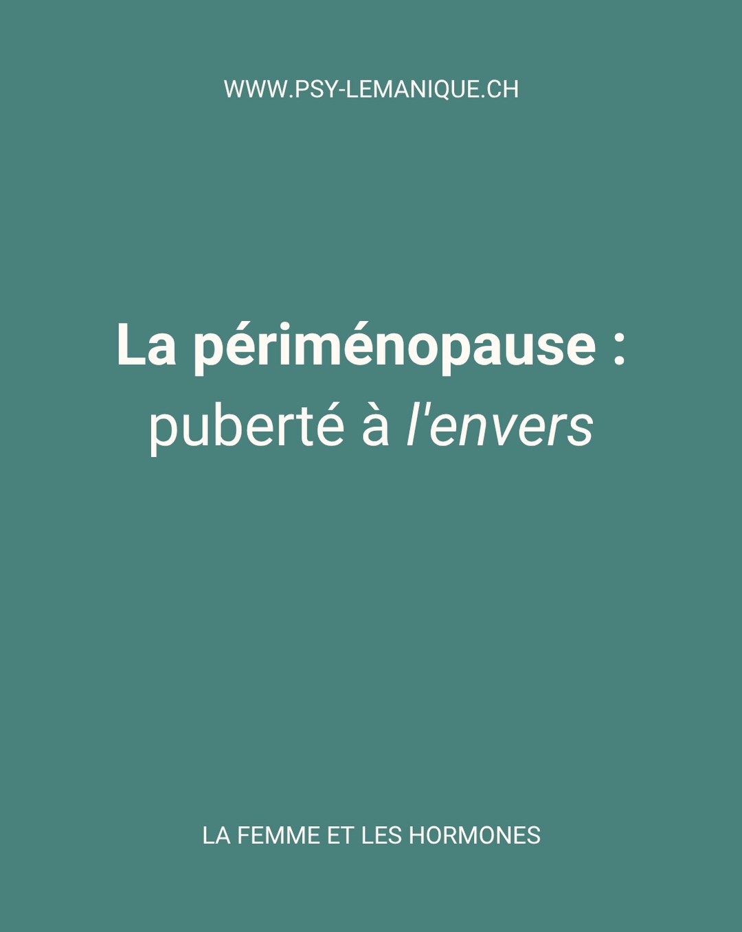 On parle beaucoup de la ménopause. On parle beaucoup moins de la périménopause.
Pourtant, c’est souvent là que tout commence.
La périménopause peut débuter dès 38-40 ans et durer plusieurs années. C’est une période de fortes fluctuations hormonales, souvent comparée à une « puberté à l’envers ».
La progestérone est généralement la première à diminuer :
→ anxiété
→ troubles du sommeil
→ irritabilité
Puis l’estradiol devient imprévisible :
→ sautes d’humeur
→ migraines
→ brouillard cognitif
→ bouffées de chaleur
La testostérone diminue progressivement :
→ baisse d’énergie
→ perte de motivation
→ diminution de la libido
Beaucoup de femmes ne se reconnaissent plus.
Elles dorment mal, perdent confiance, oublient leurs mots, se sentent épuisées. On leur parle souvent de stress, d’anxiété ou de dépression.
Mais la question hormonale n’est pas toujours posée.
La périménopause n’est pas seulement une étape gynécologique. C’est une transition neurobiologique majeure qui peut avoir un impact profond sur la santé mentale.
La reconnaître, c’est déjà commencer à mieux accompagner les femmes qui la traversent.
#perimenopause #menopause #hormones #mentalhealth #womenshealth