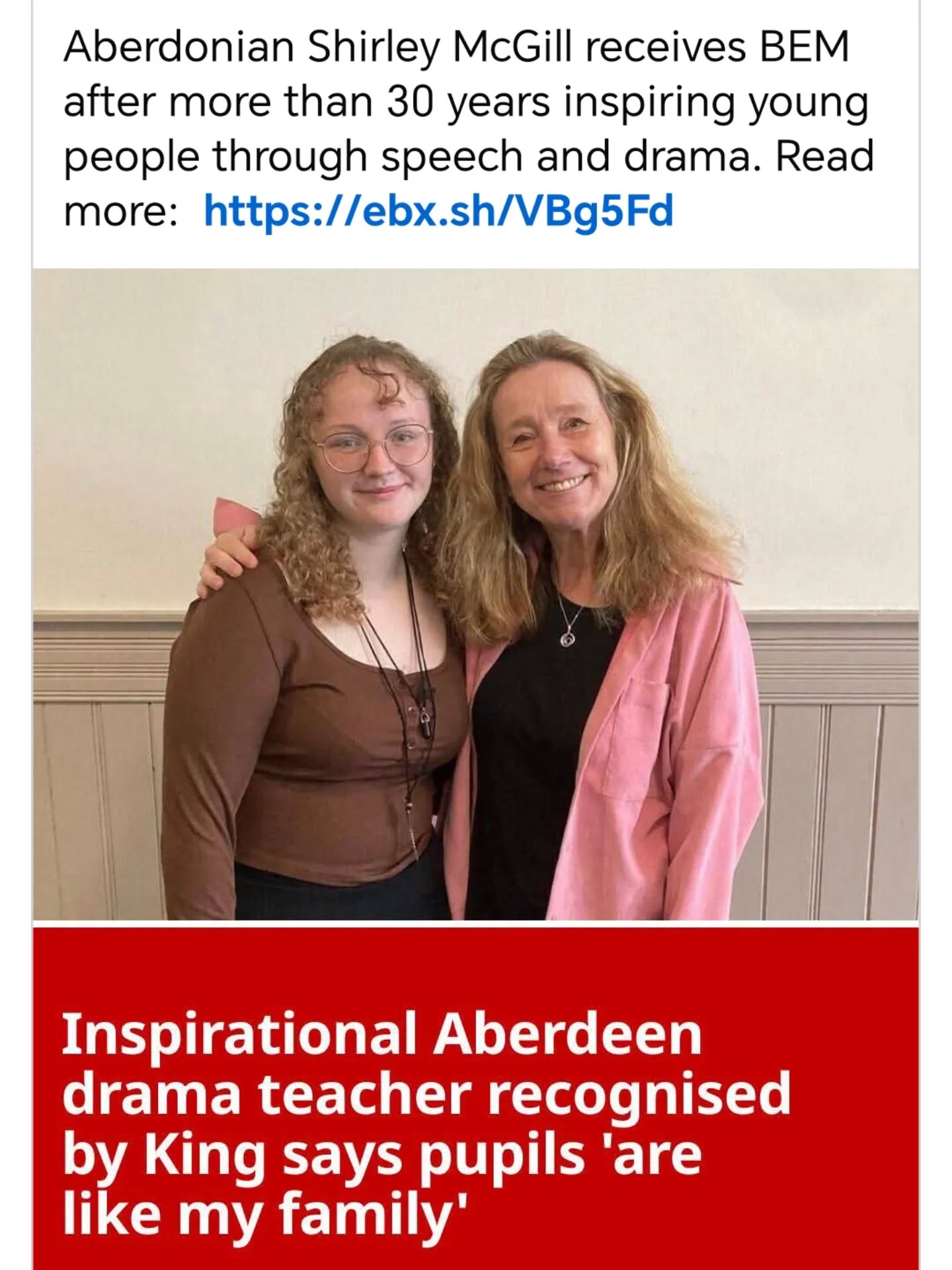 Fantastic news this morning ๐ Congratulations Shirley McGill BEM โค๏ธ