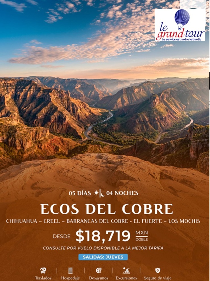 ¡El viaje de tu vida te espera a bordo del Chepe! 🚂 Desconéctate en la majestuosidad de Barrancas del Cobre. 🏔️✨
#BarrancasDelCobre #ElChepe #ViajaMéxico