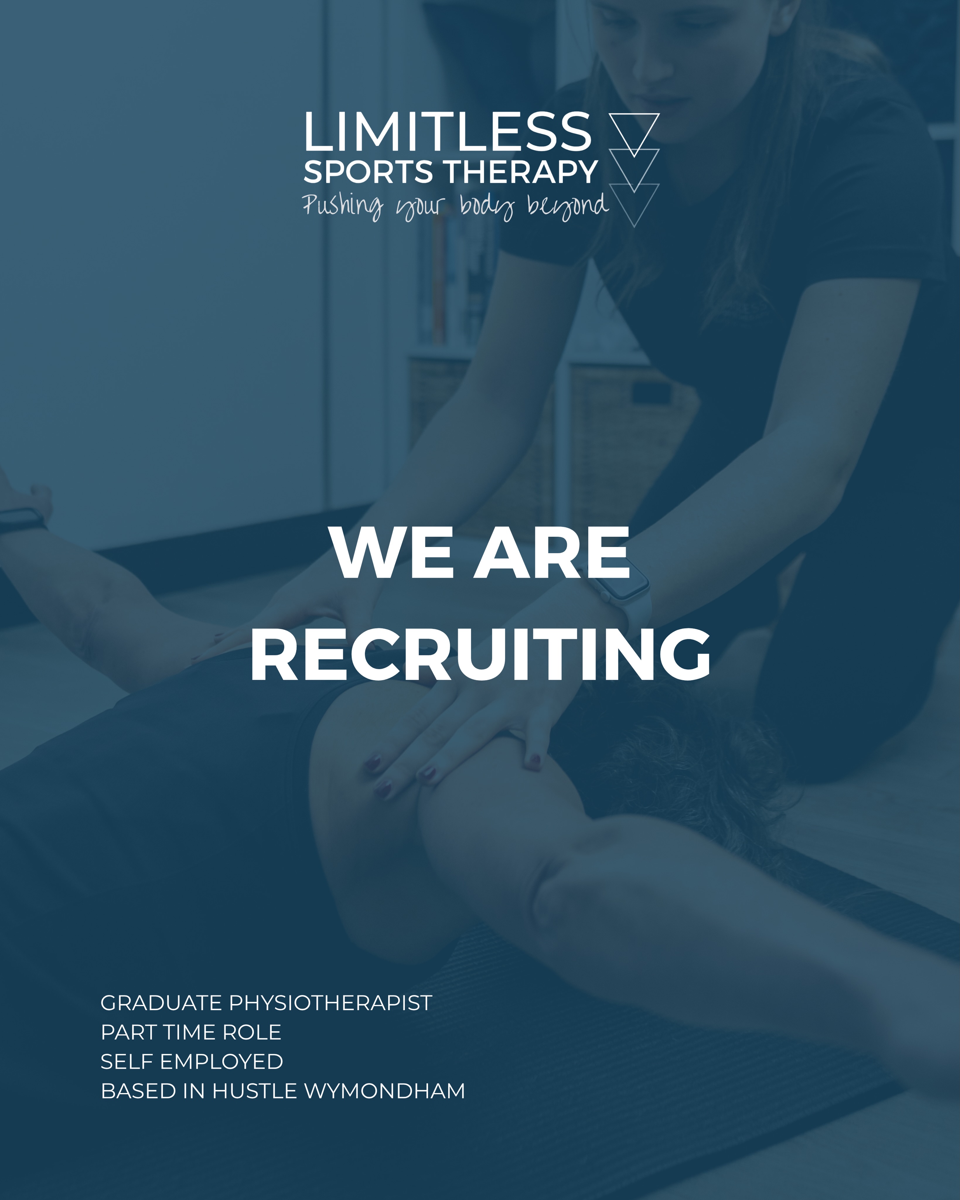 We’re Expanding Our Team
🔹
Limitless Sports Therapy is on the lookout for a graduate Physiotherapist who is motivated and driven.
🔹
If you are great with people, love working with a variety of clientele and enjoy helping people feel their best we would love to hear from you…
🔹
📩 Apply via DM or email hello@limitless-sportstherapy.com
🔹
Requirements:
🙌🏽 Self Employed & Insured
⏰ Flexible Hours/Days
📅 Working Time inclusive of evenings and weekends
👩🏻🎓BSc / MSc Physiotherapy
🔖CSP Registration, Willingness to completed HCPC registration (as soon as able post graduation)
🧠 Genuine interest in the private musculoskeletal practice
🔹
Desirable
🧠 Previous placement or voluntary experience in private practice
🧠 Experience within sports settings
🙌🏽 L3/4 Sports massage certification
🙌🏽 Rehab/Gym experience
🔹
#norfolkjobs #norfolksportstherapist #sportstherapy #norfolktherapist