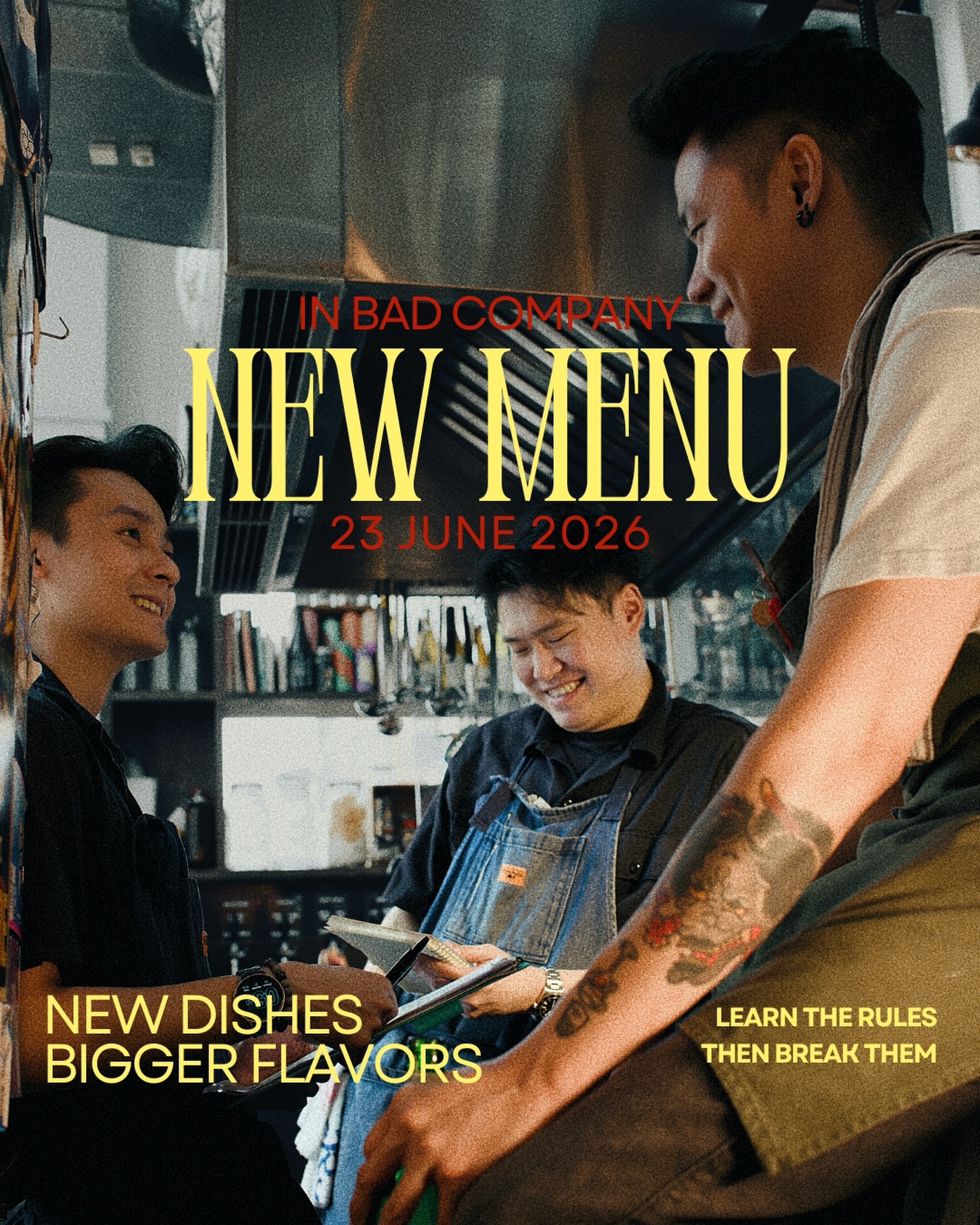 NEW MENU LANDS 23 JUNE.
New dishes. Bigger flavours.
Same bad company.
We learnt the rules, broke a few, and plated the rest.
Come taste what’s new.