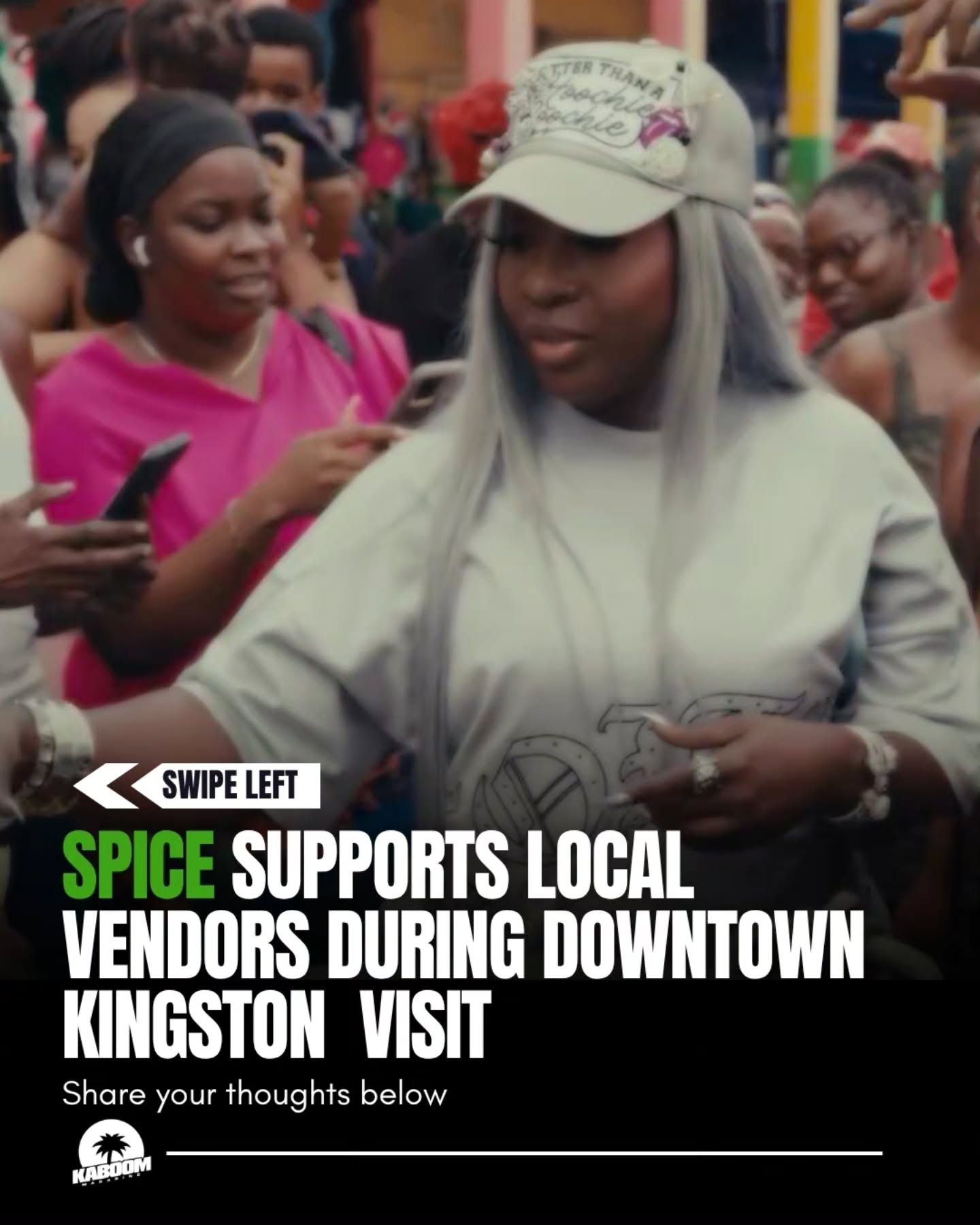 Reigning Queen of Dancehall Spice touched down in Jamaica and made a stop downtown to shop and connect with local vendors, once again showing support for hardworking Jamaicans and small business owners.
The dancehall icon shared a recap of the visit on social media, highlighting her appreciation for the people and communities that helped shape her journey.
“I never forget where I came from,” Spice wrote, as fans praised the entertainer for remaining committed to the streets and the communities that helped shape her journey.
📽 @spiceofficial
#Kaboom #KaboomMag