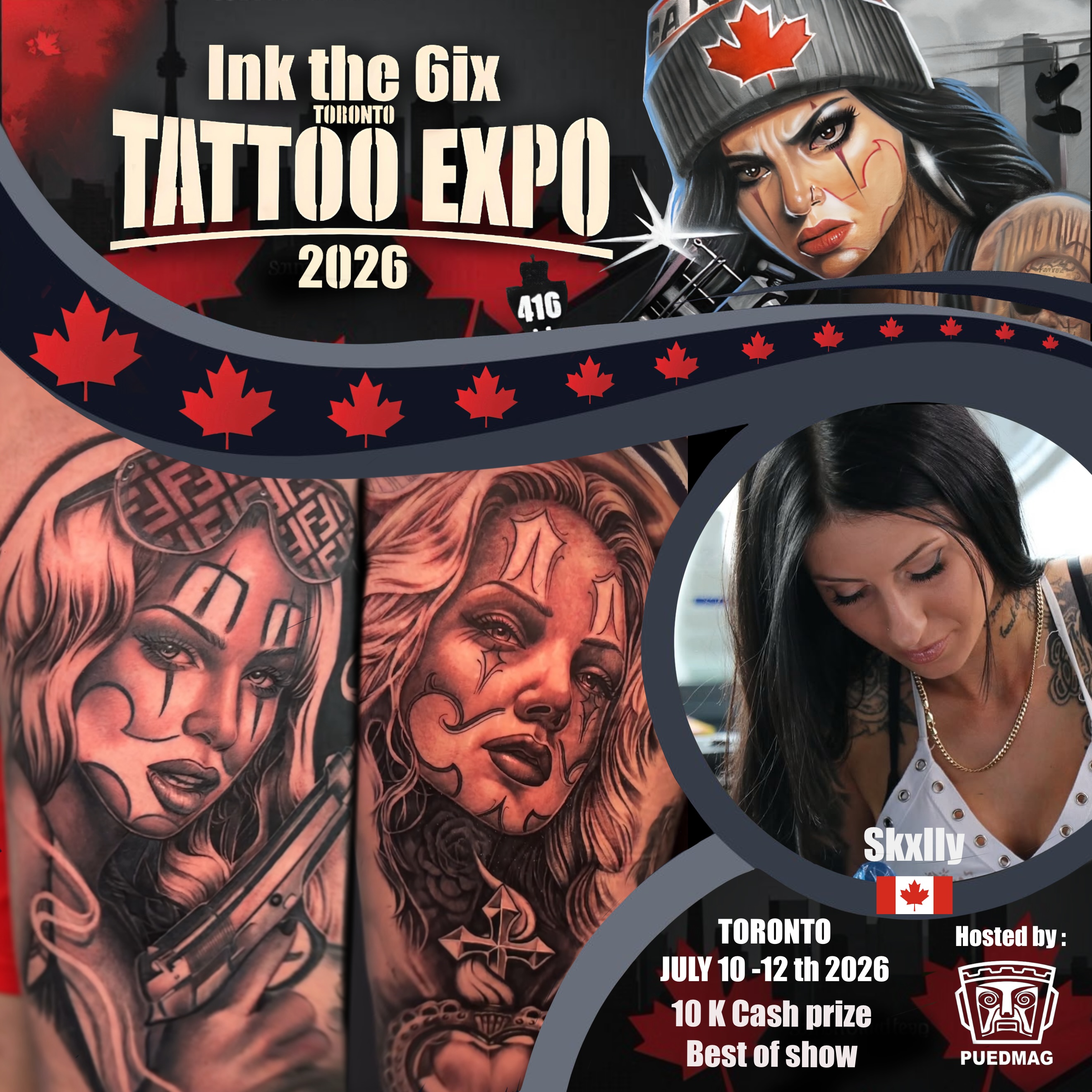 Welcome @skxlly to the second edition of @inkthe6ixtorontotattooexpo, happening July 10-12, 2026, at the Enercare Event Centre in Toronto!
If you guys want to say what’s up or get some sick realism and lettering work, make sure to DM her directly.
Don’t miss the opportunity to meet her, check out her work, and get tattooed at one of Canada’s biggest tattoo events.
We the North.
You either win with us or watch us win.