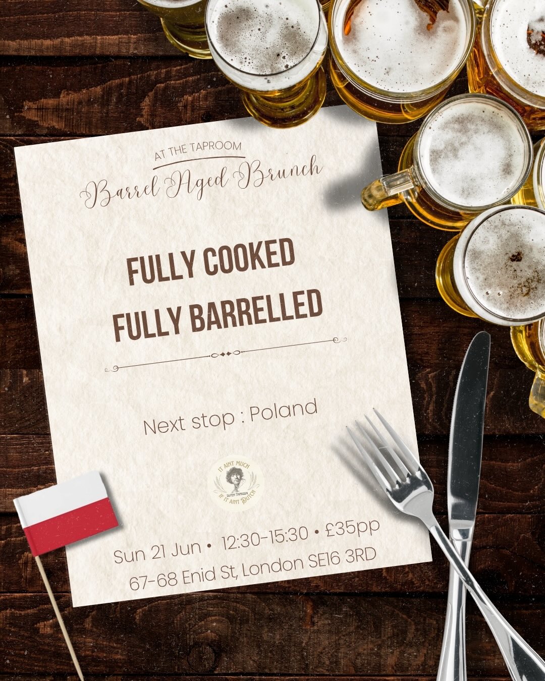 🇵🇱🍻 FULLY COOKED. FULLY BARRELLED.
Our next Barrel Aged Brunch is heading to Poland.
Think traditional Polish food paired with carefully selected barrel aged beers! 🍻
📅 Sunday 21 June
⏰ 12:30–15:30
💷 £35pp
📍Dutch Taproom
Link in bio!
#beer #brunch #barrelaged #dutchtaproom #bermondseybeermile